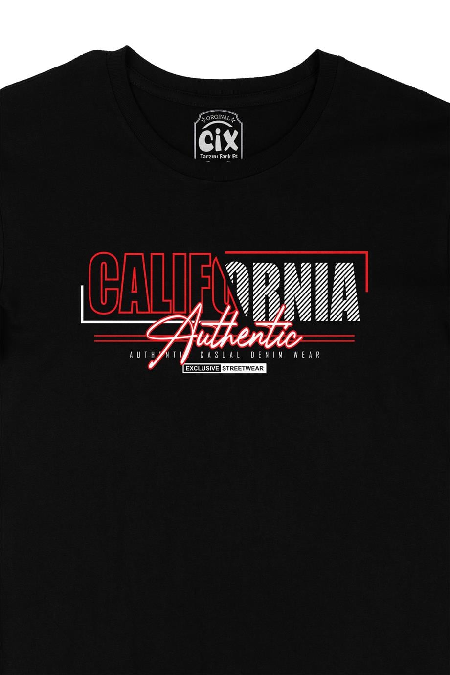 California Tarz Siyah Tişört