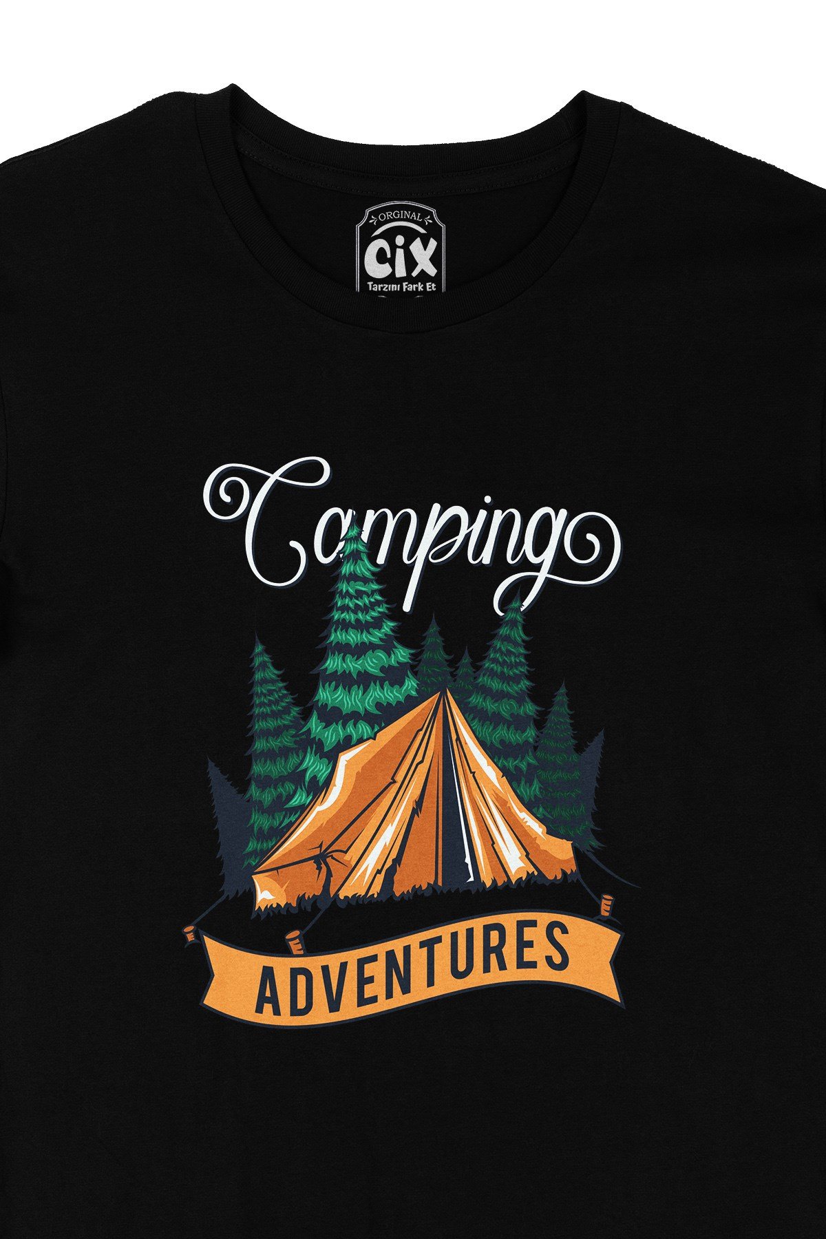Camping Adventures Siyah Tişört