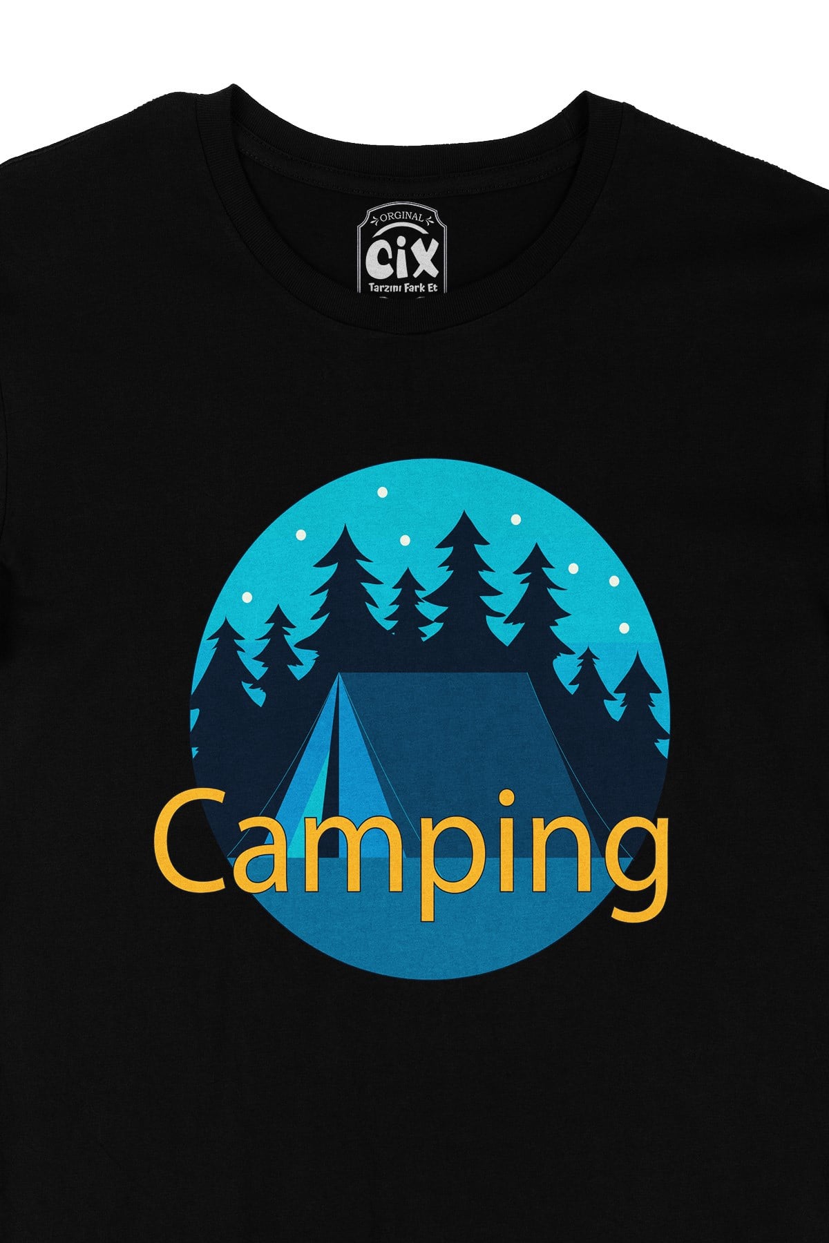 Camping Blue Siyah Tişört