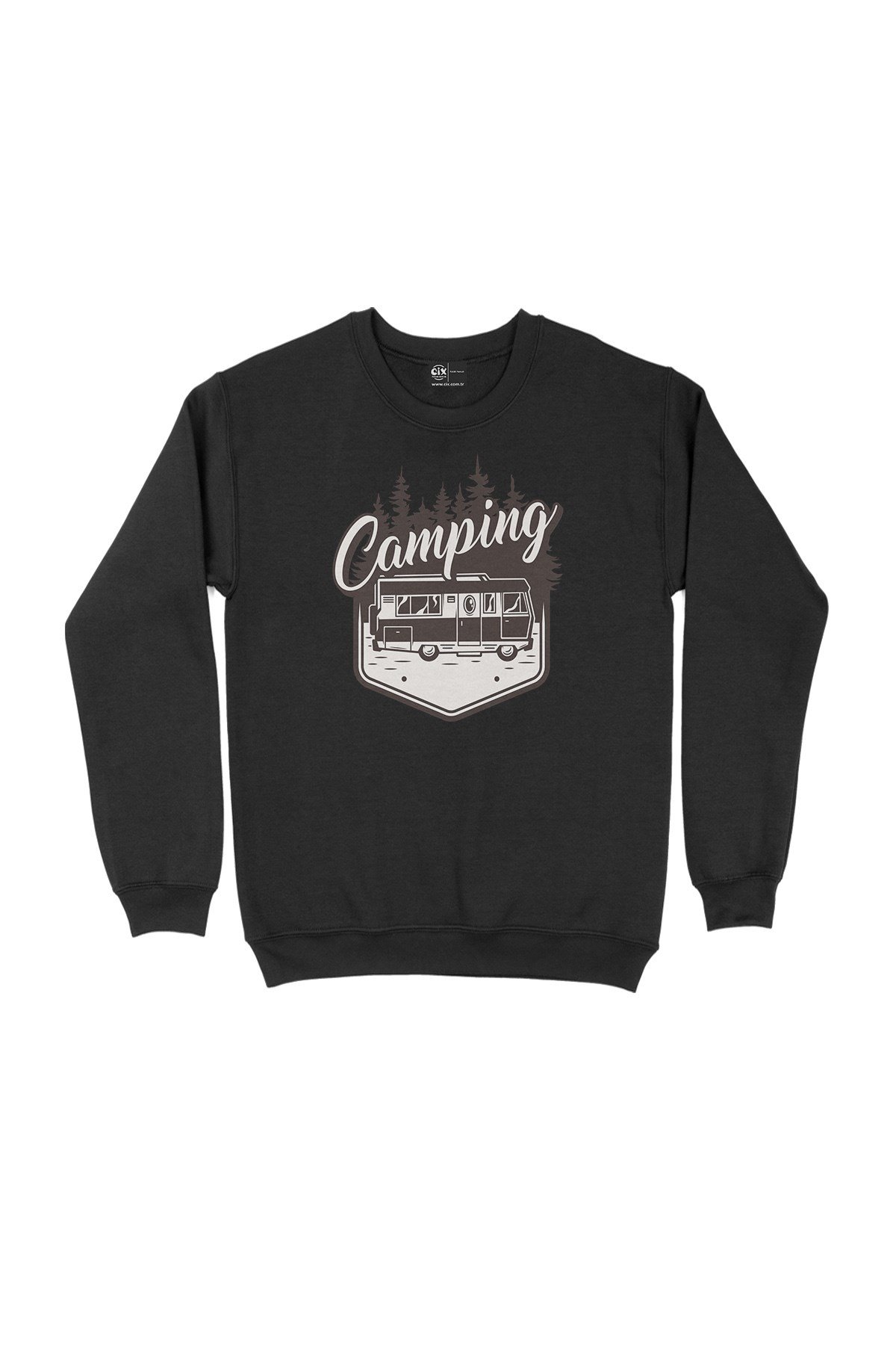 Camping Caravan Siyah Sweatshirt