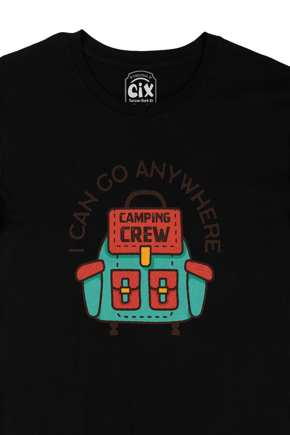 Camping Crew Siyah Tişört