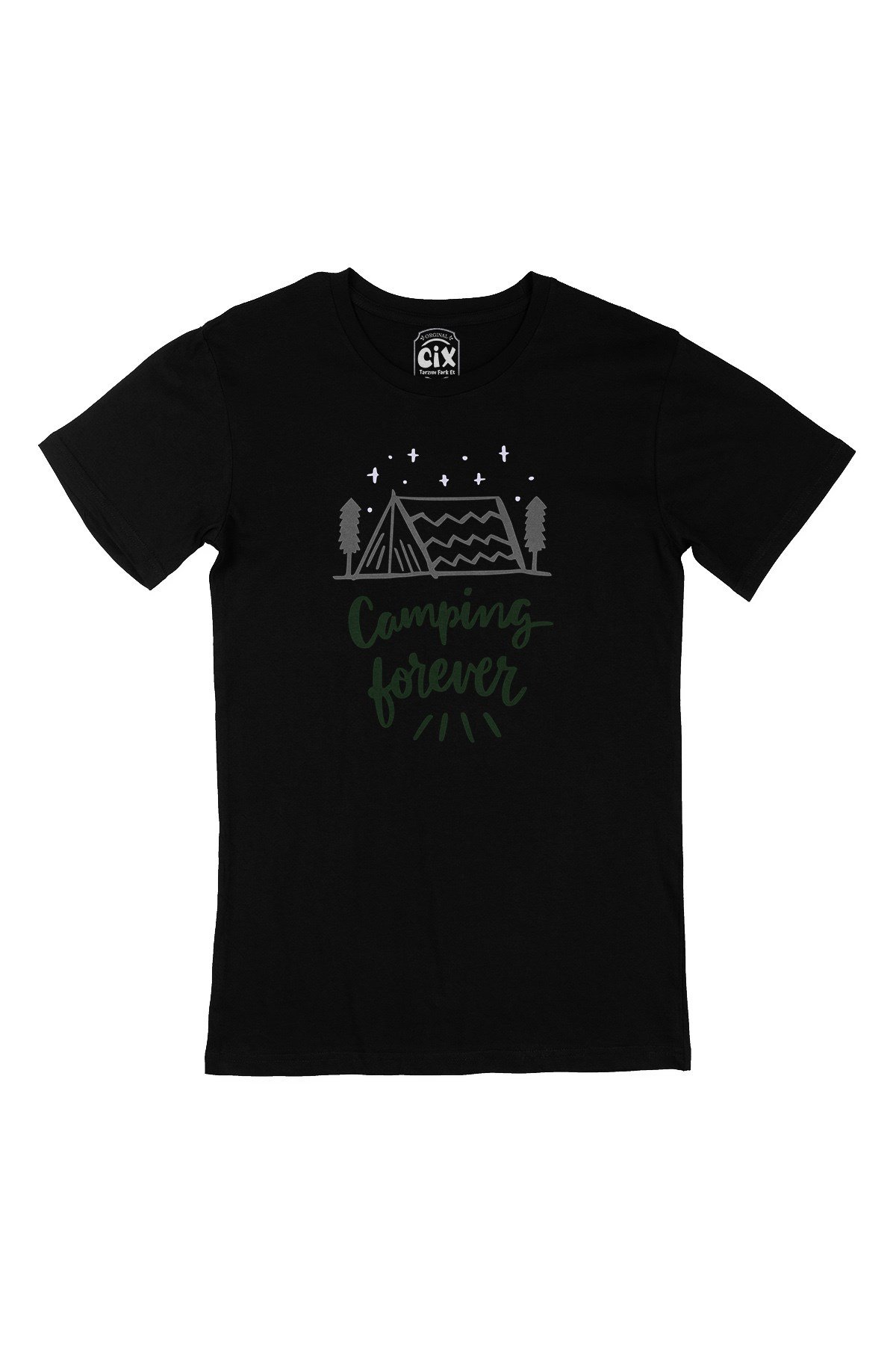 Camping Forever Siyah Tişört