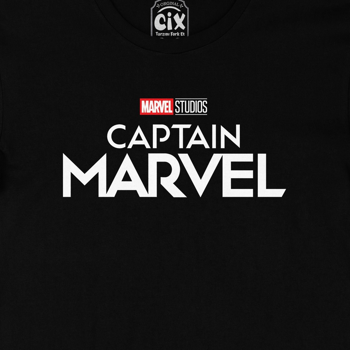 Captain Marvel Studios Siyah Tişört