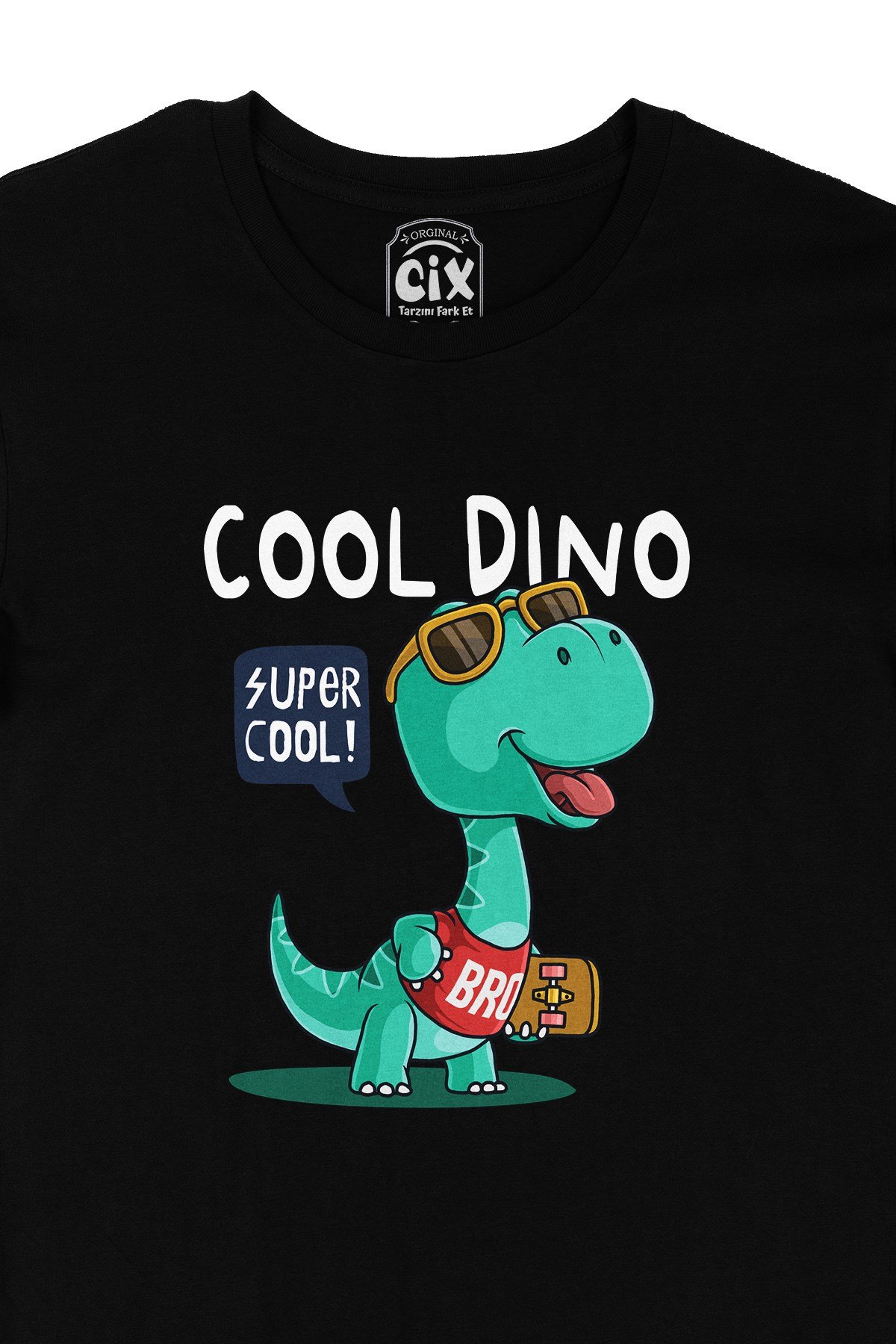 Cool Dinozorlu Siyah Tişört