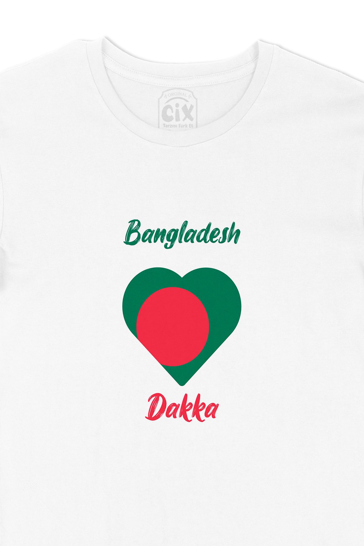 Dakka Bangladeş Bayraklı Kalpli Tişört