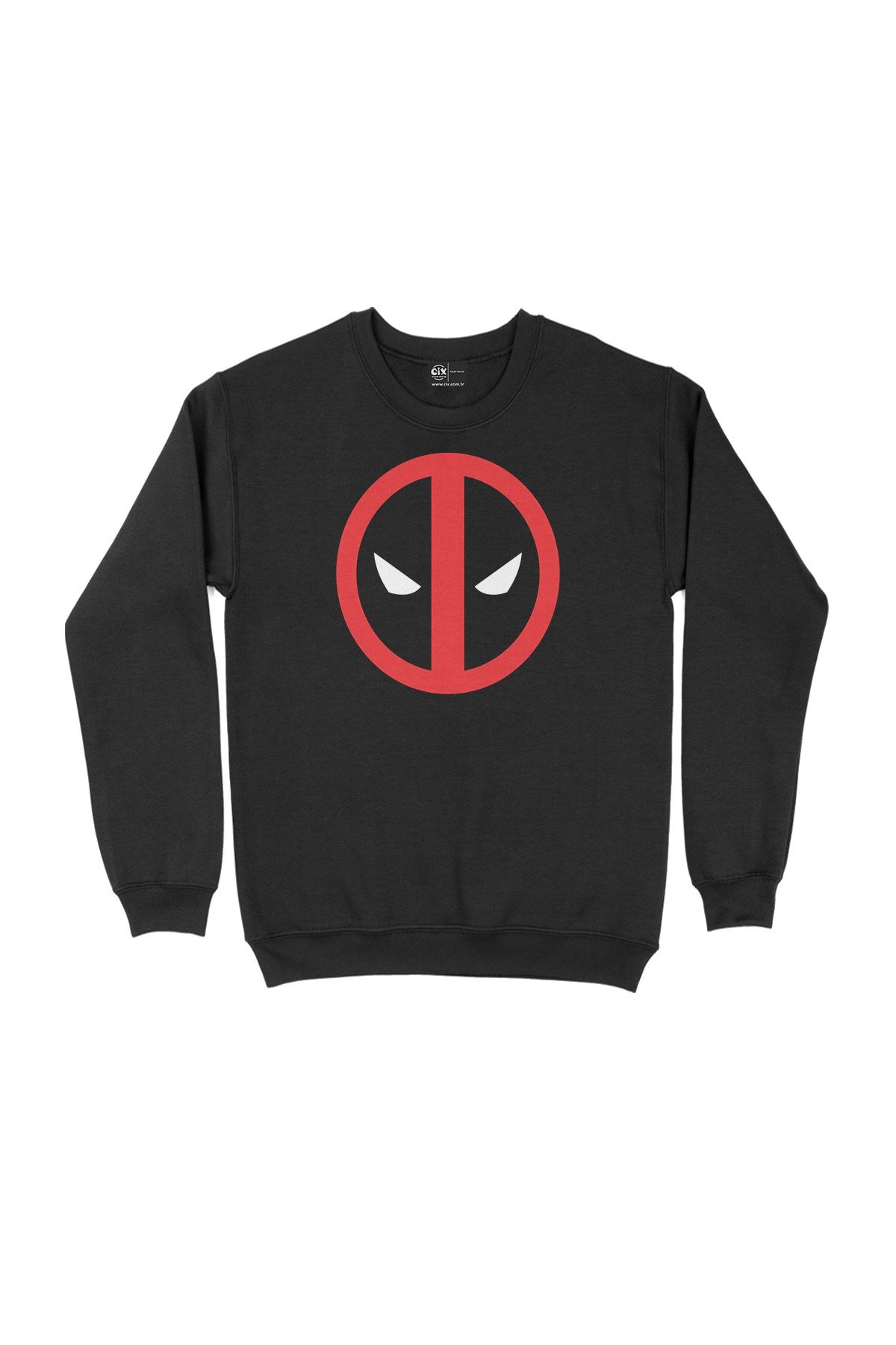 Deadpool Maskeli Siyah Sweatshirt