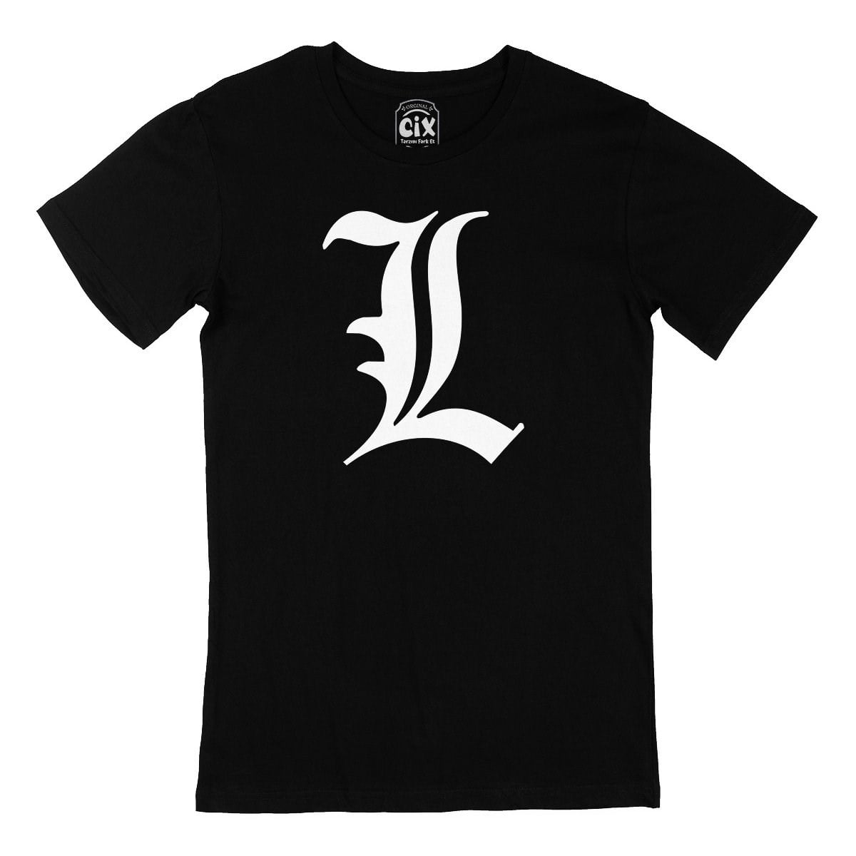 Death Note L Logolu Siyah Tişört