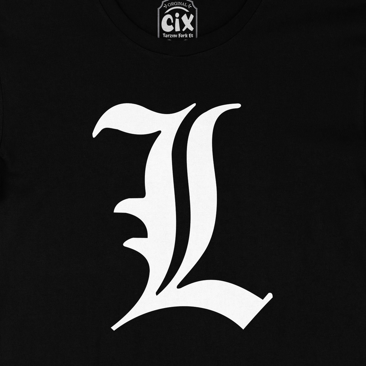 Death Note L Logolu Siyah Tişört
