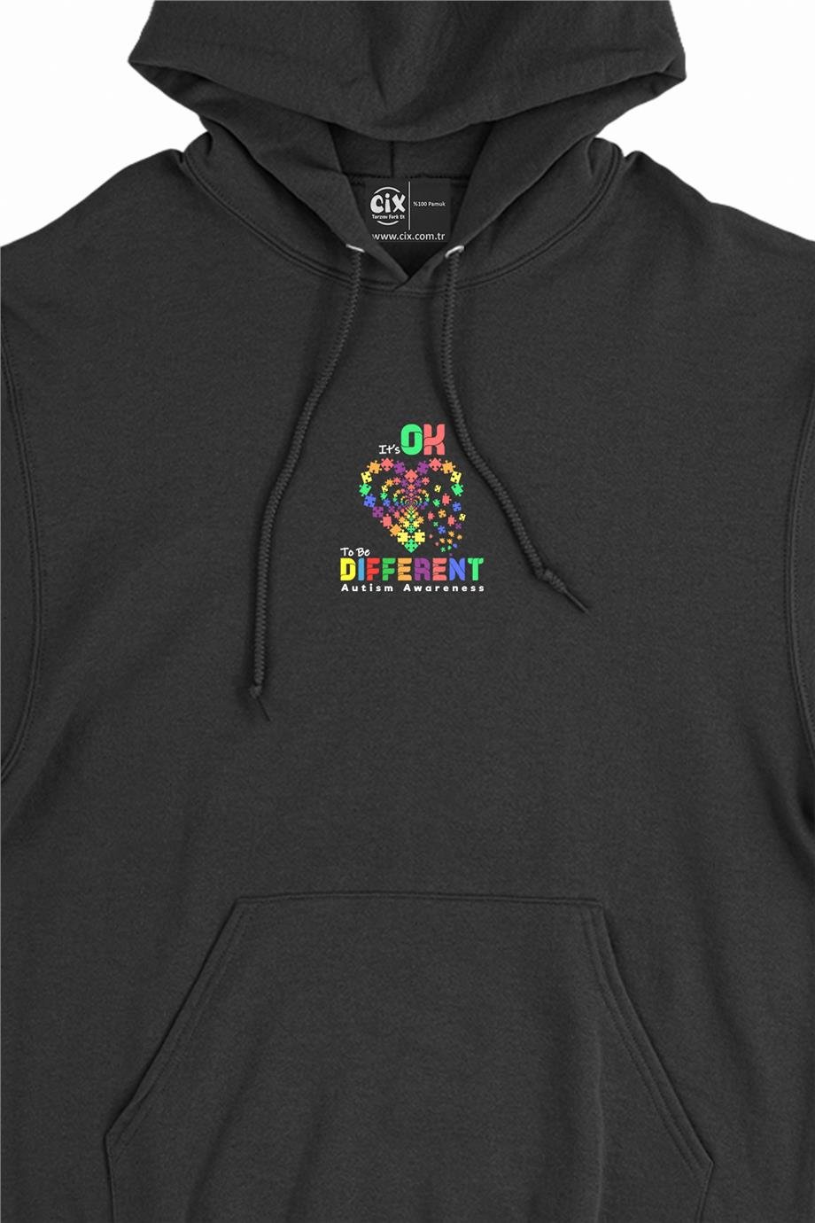 Different is Ok Autism Minimal Kapşonlu Sweatshirt Hoodie Different is Ok Autism Minimal Kapşonlu Sweatshirt Hoodie - Ücretsiz Kargo