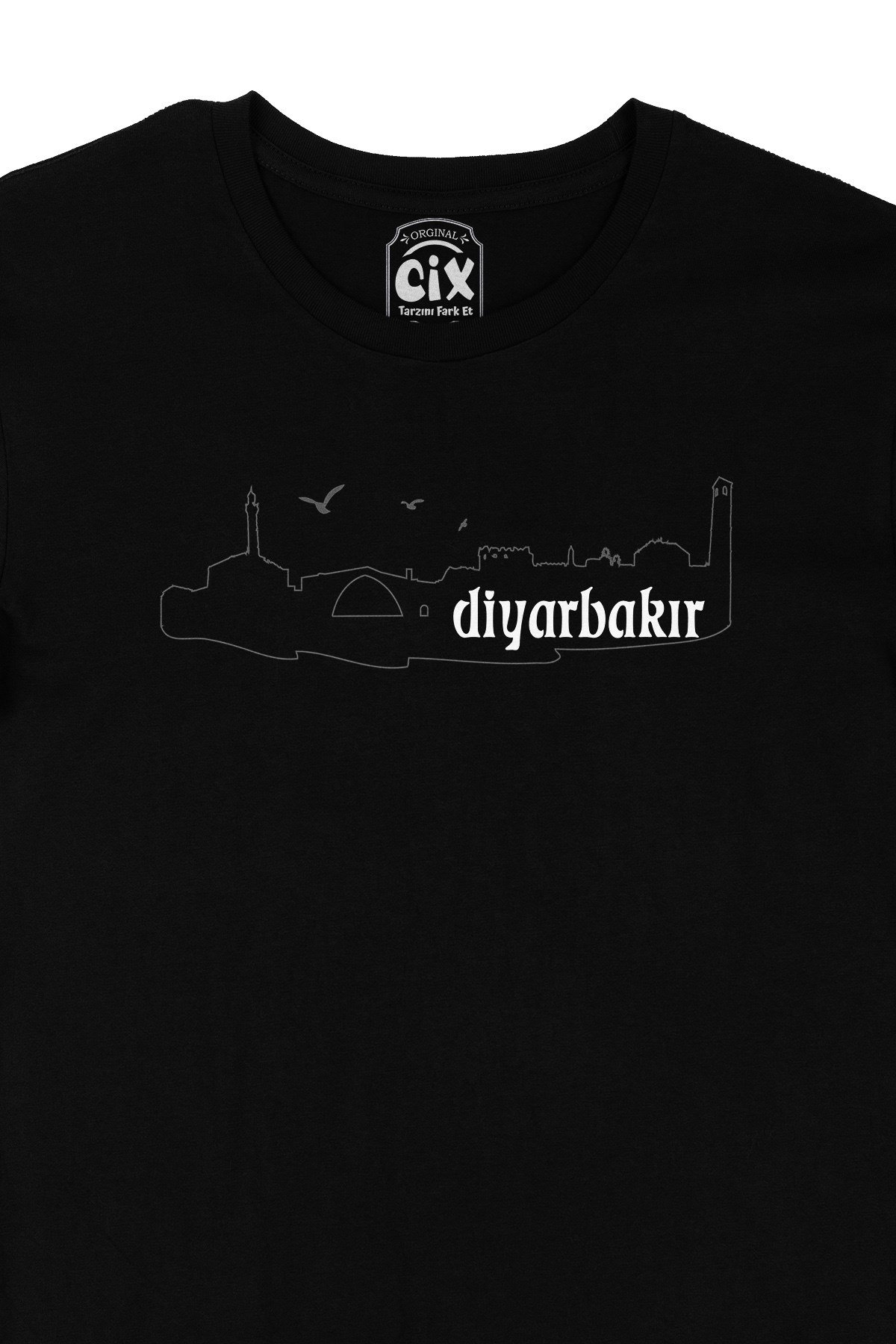 Diyarbakır Çizimli Siyah Tişört