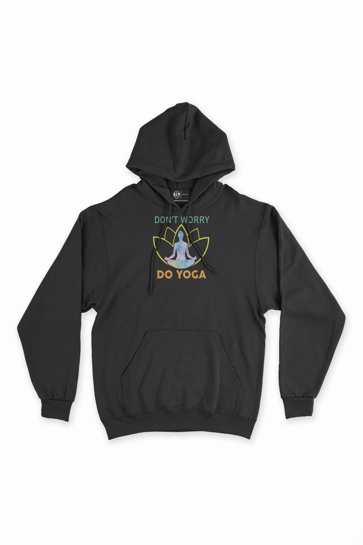 Don't Worry Do Yoga Siyah Sweatshirt Hoodie