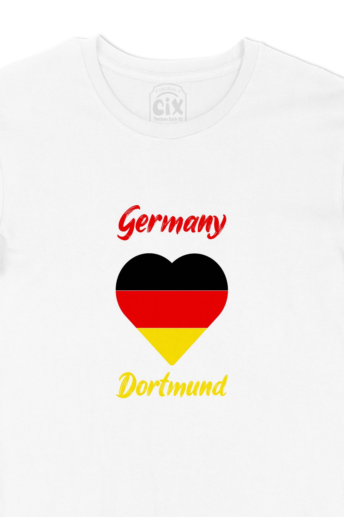Dortmund Almanya Bayraklı Kalpli Tişört