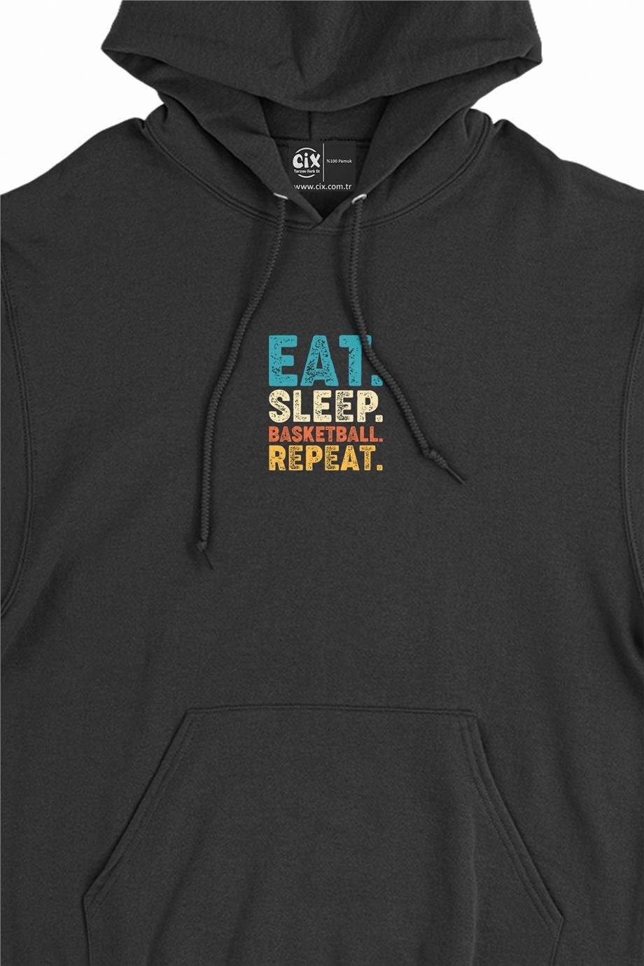 Eat Sleep Repeat Bassket Minimal Kapşonlu Sweatshirt Hoodie Eat Sleep Repeat Bassket Minimal Kapşonlu Sweatshirt Hoodie - Ücretsiz Kargo