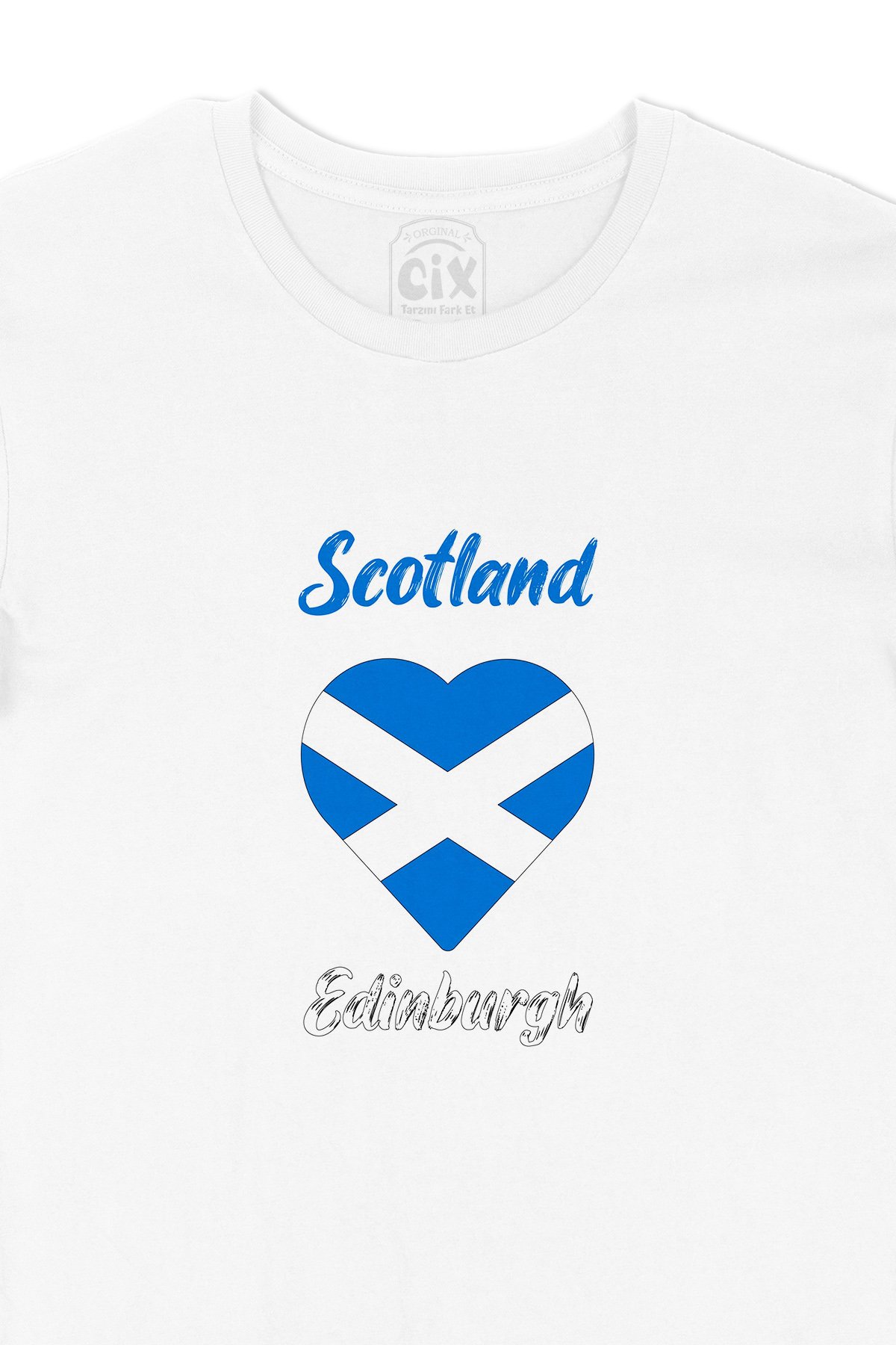 Edinburgh İskoçya Bayraklı Kalpli Tişört