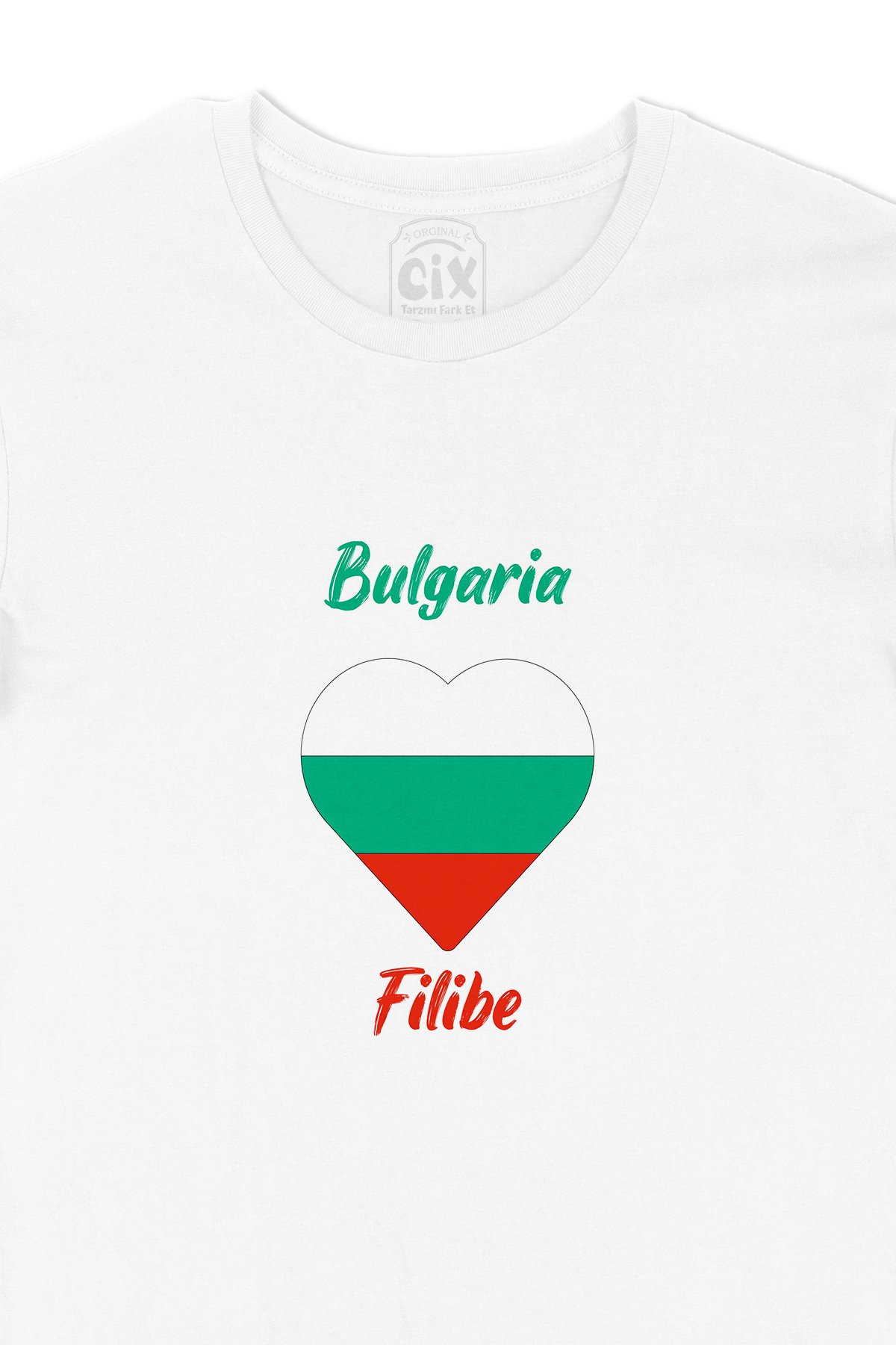 Filibe Bulgaristan Bayraklı Kalpli Tişört
