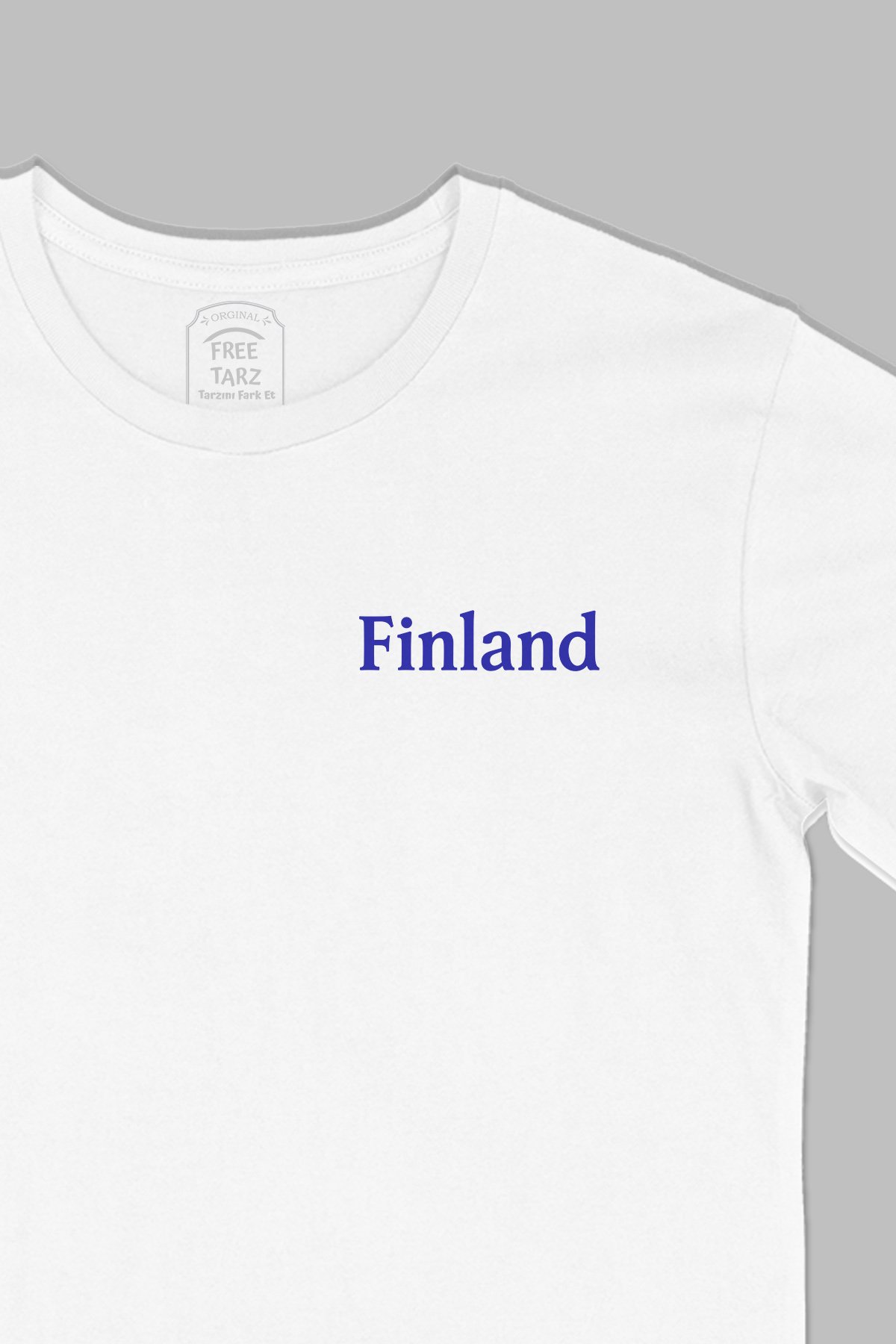 Finlandiya Finland Baskılı Cep Tasarım Beyaz Tişört Finlandiya Finland Baskılı Cep Tasarım Beyaz Tişört - Ücretsiz Kargo