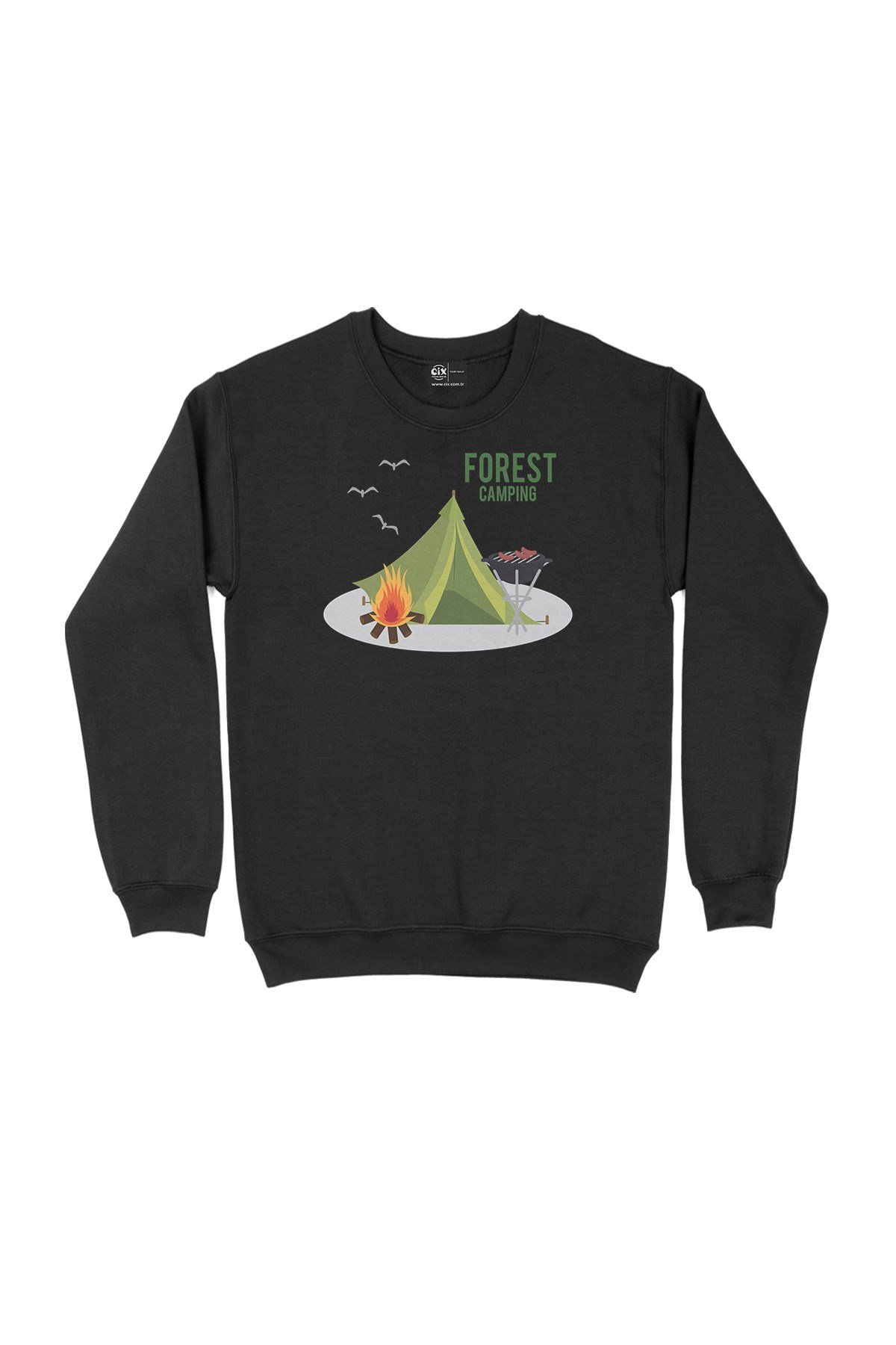 Forest Camping Siyah Sweatshirt