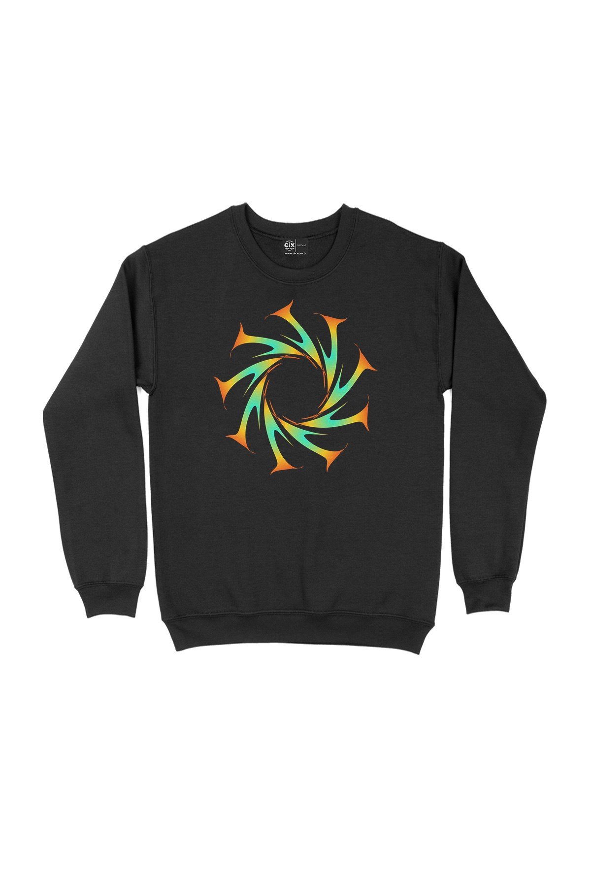 Fraktal Tasarımlı Sweatshirt