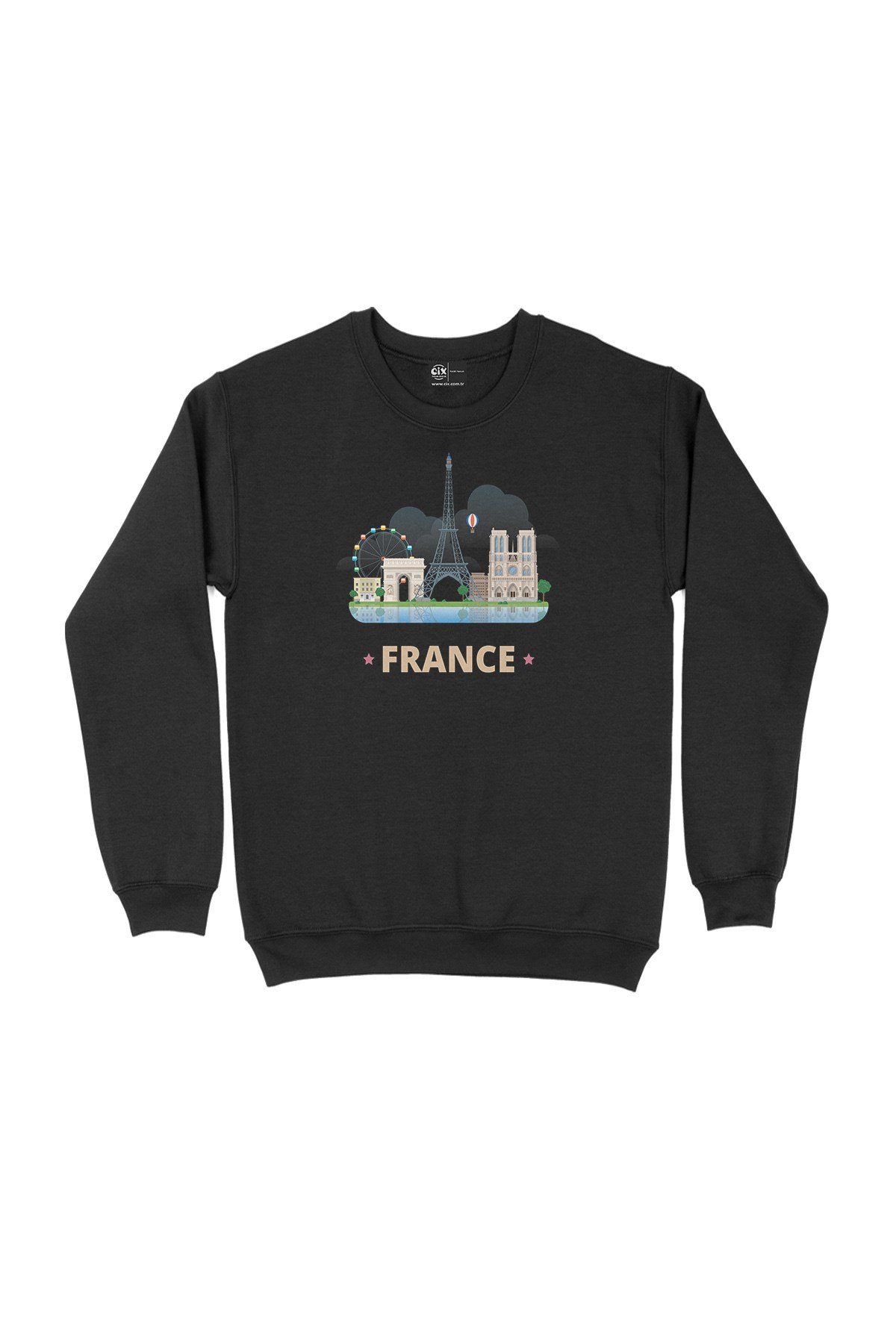 Fransa Siyah Sweatshirt