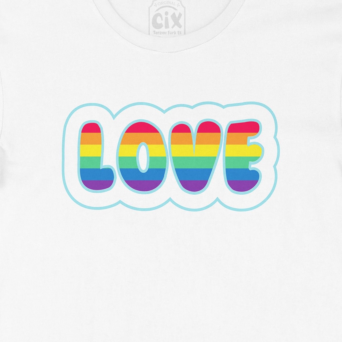Gökkuşağı Renkli Love Tişört