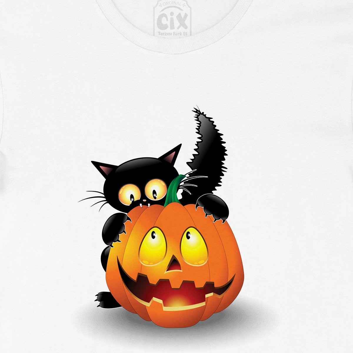 Halloween Kedi Tişört