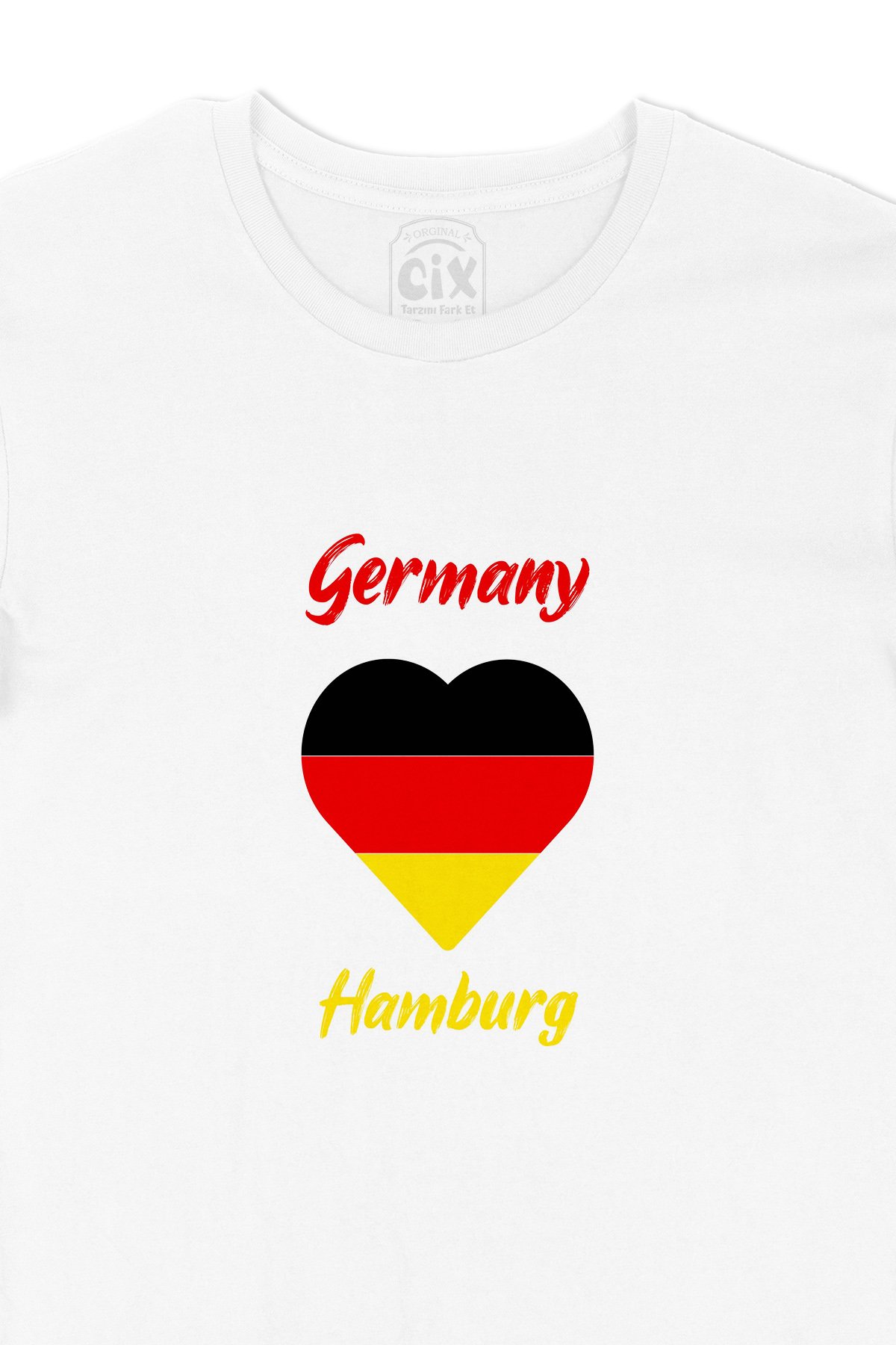 Hamburg Almanya  Bayraklı Kalpli Tişört