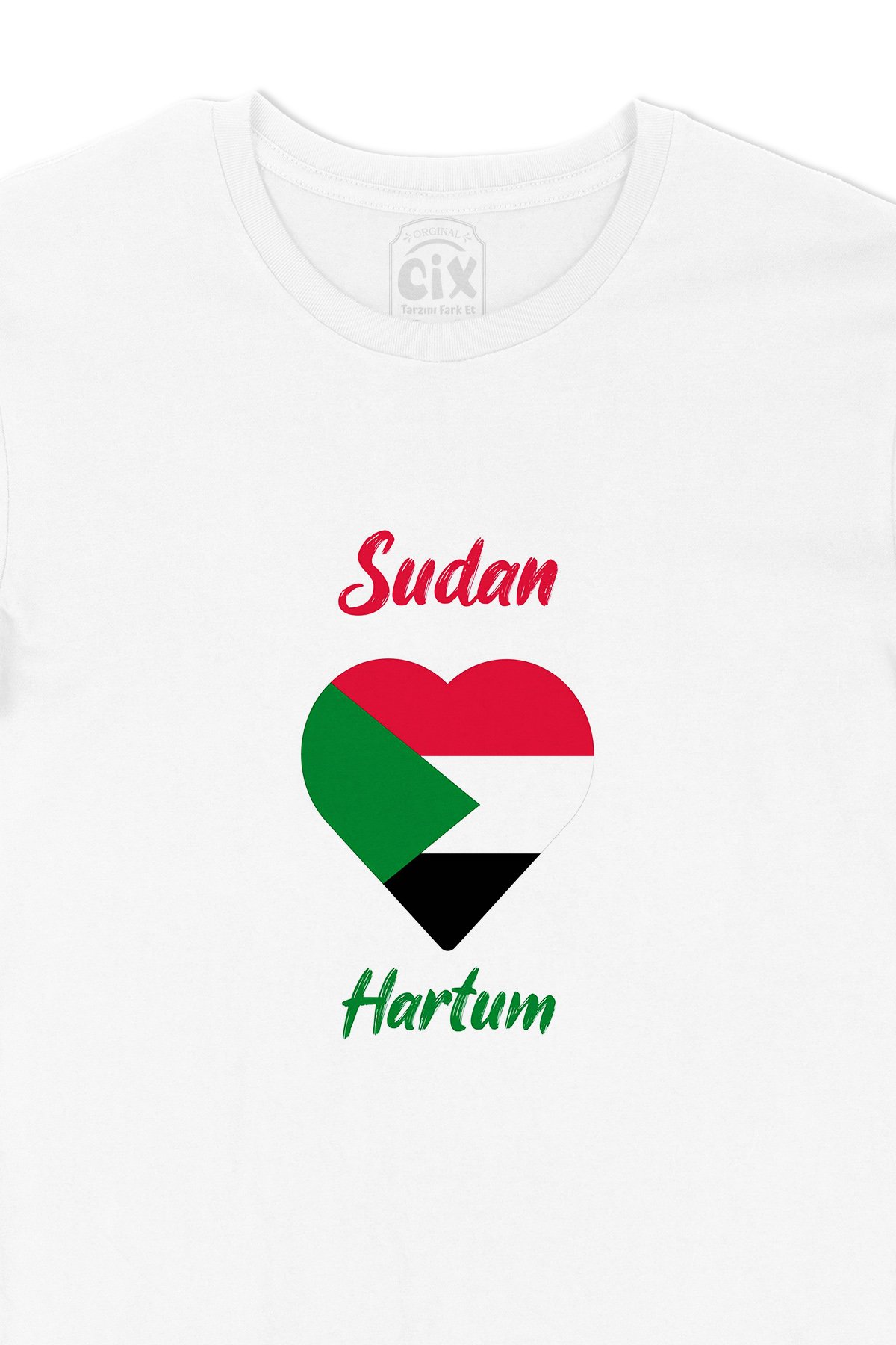 Hartum Sudan Bayraklı Kalpli Tişört