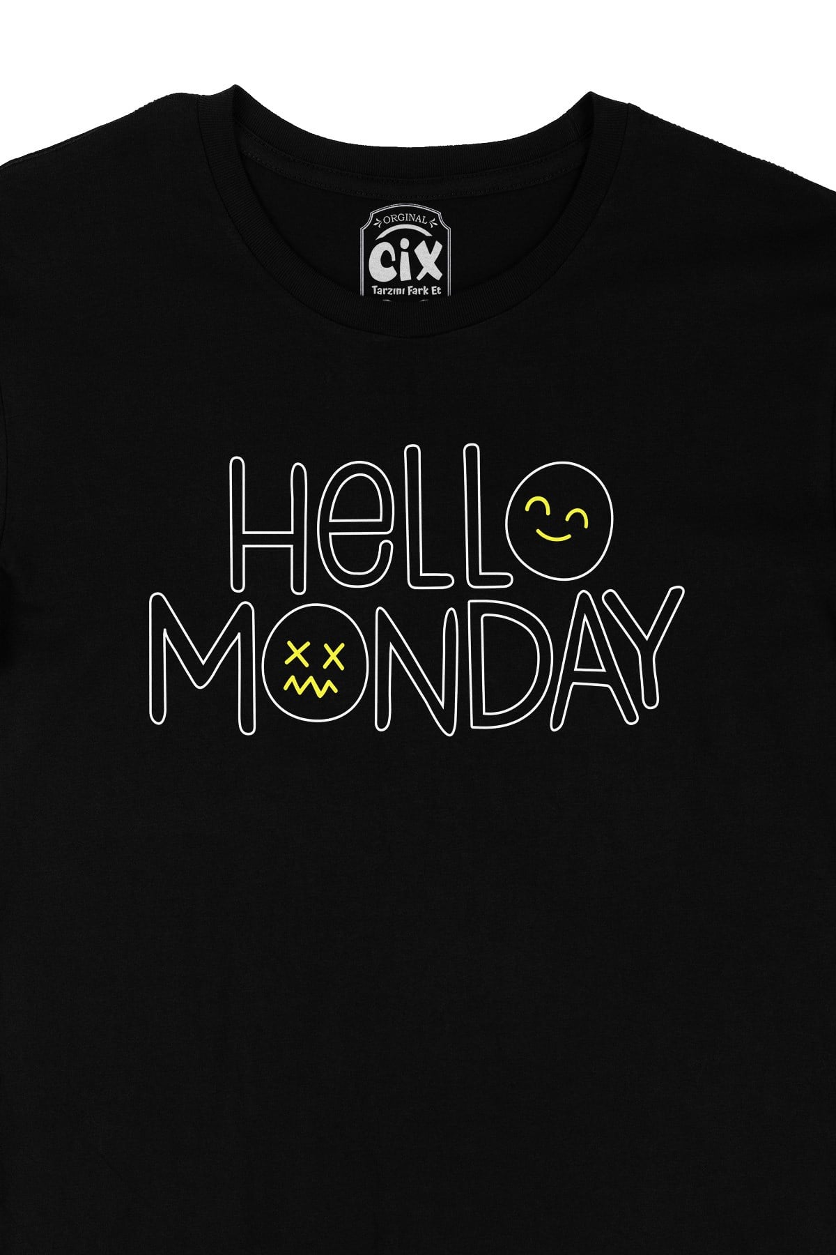 Hello Monday Siyah Tişört