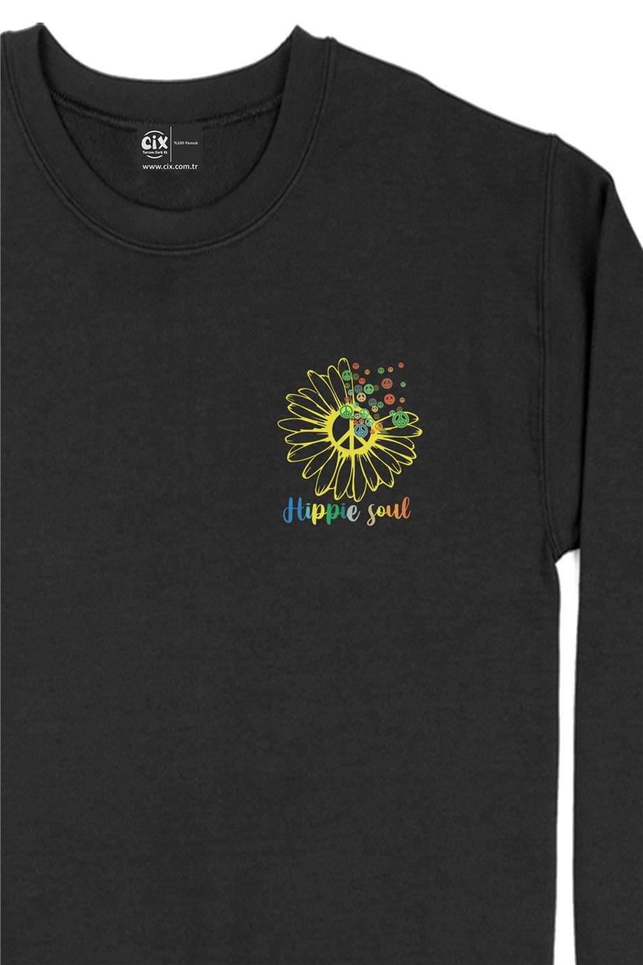 Hippi Papatya Cep Tasarım Baskılı Sweatshirt Hippi Papatya Cep Tasarım Baskılı Sweatshirt - Ücretsiz Kargo