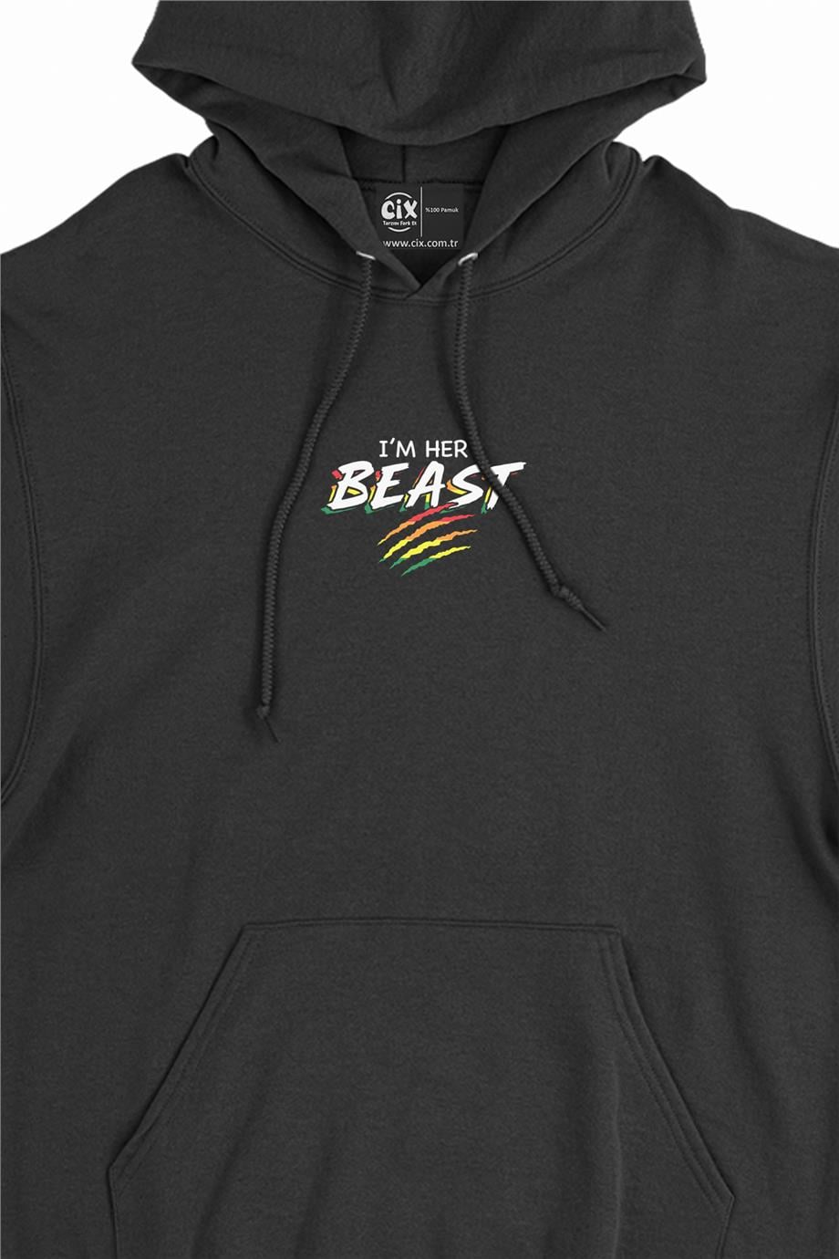 I Am Her Beast Minimal Kapşonlu Sweatshirt Hoodie I Am Her Beast Minimal Kapşonlu Sweatshirt Hoodie - Ücretsiz Kargo