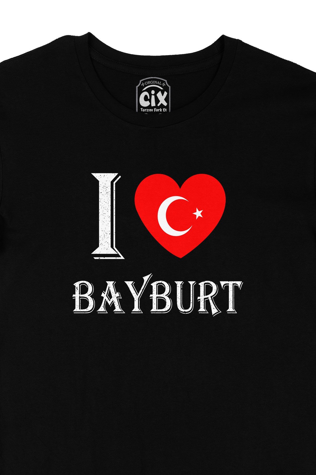 I Love Bayburt Siyah Tişört