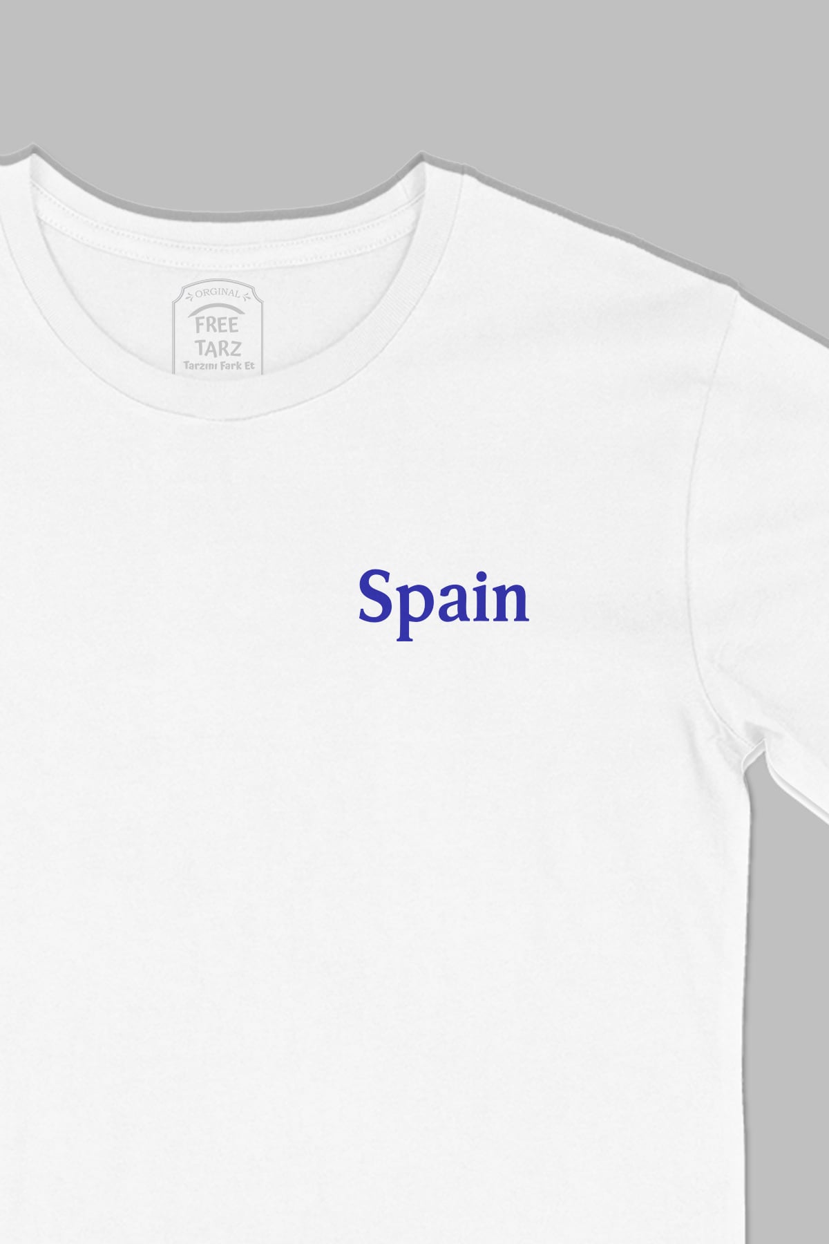 İspanya Spain Baskılı Cep Tasarım Beyaz Tişört İspanya Spain Baskılı Cep Tasarım Beyaz Tişört - Ücretsiz Kargo
