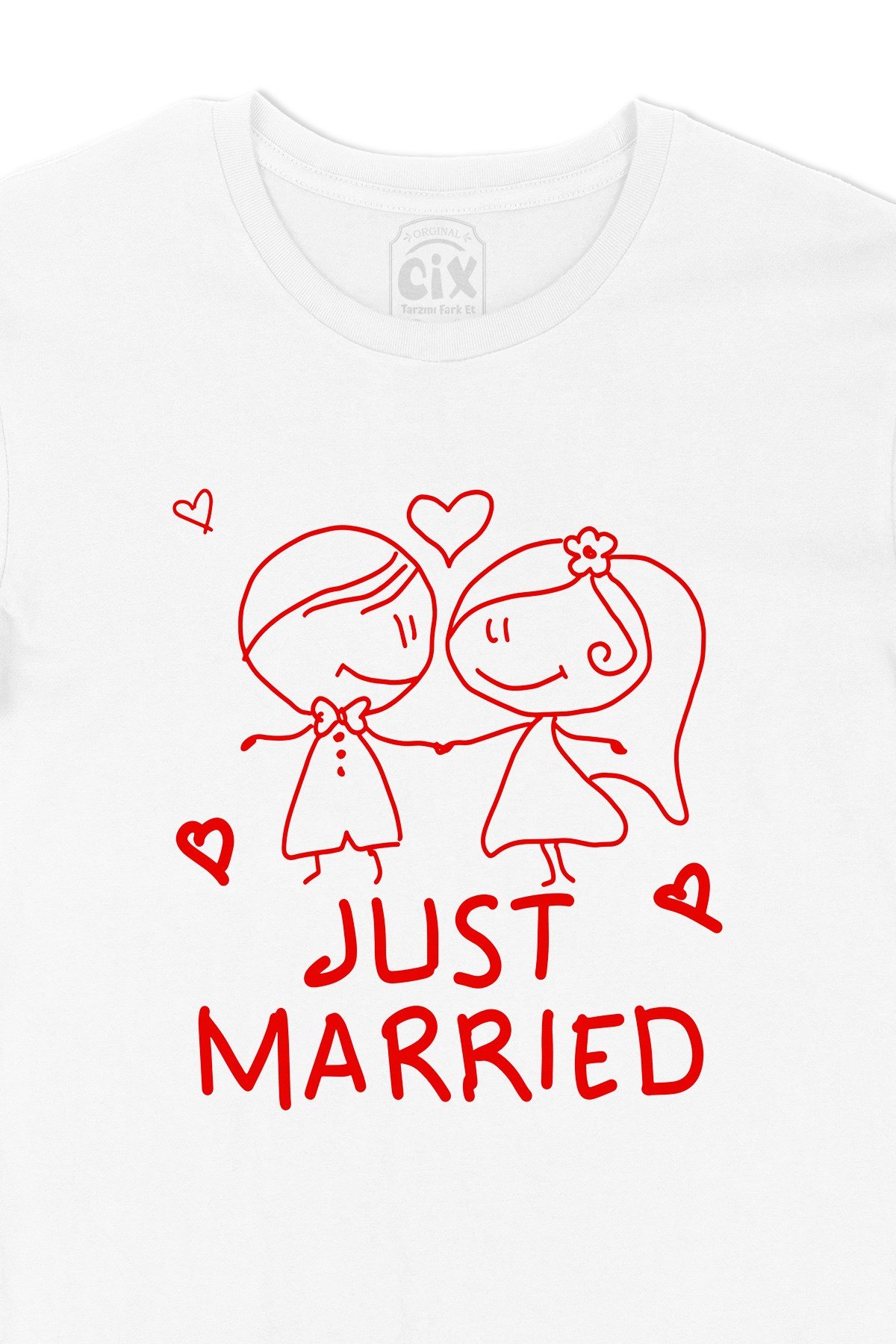 Just Married Çizimli Tişört