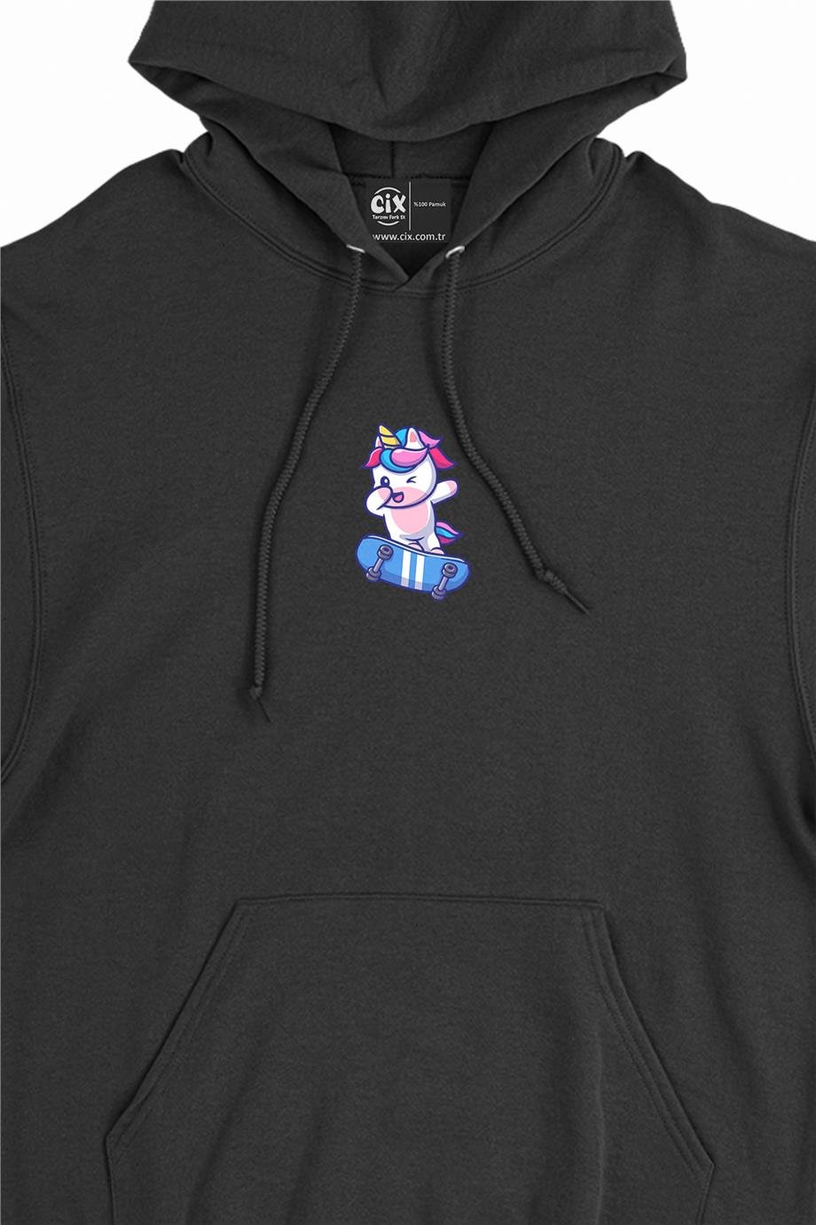 Kaykaylı Unicorn Minimal Kapşonlu Sweatshirt Hoodie Kaykaylı Unicorn Minimal Kapşonlu Sweatshirt Hoodie - Ücretsiz Kargo