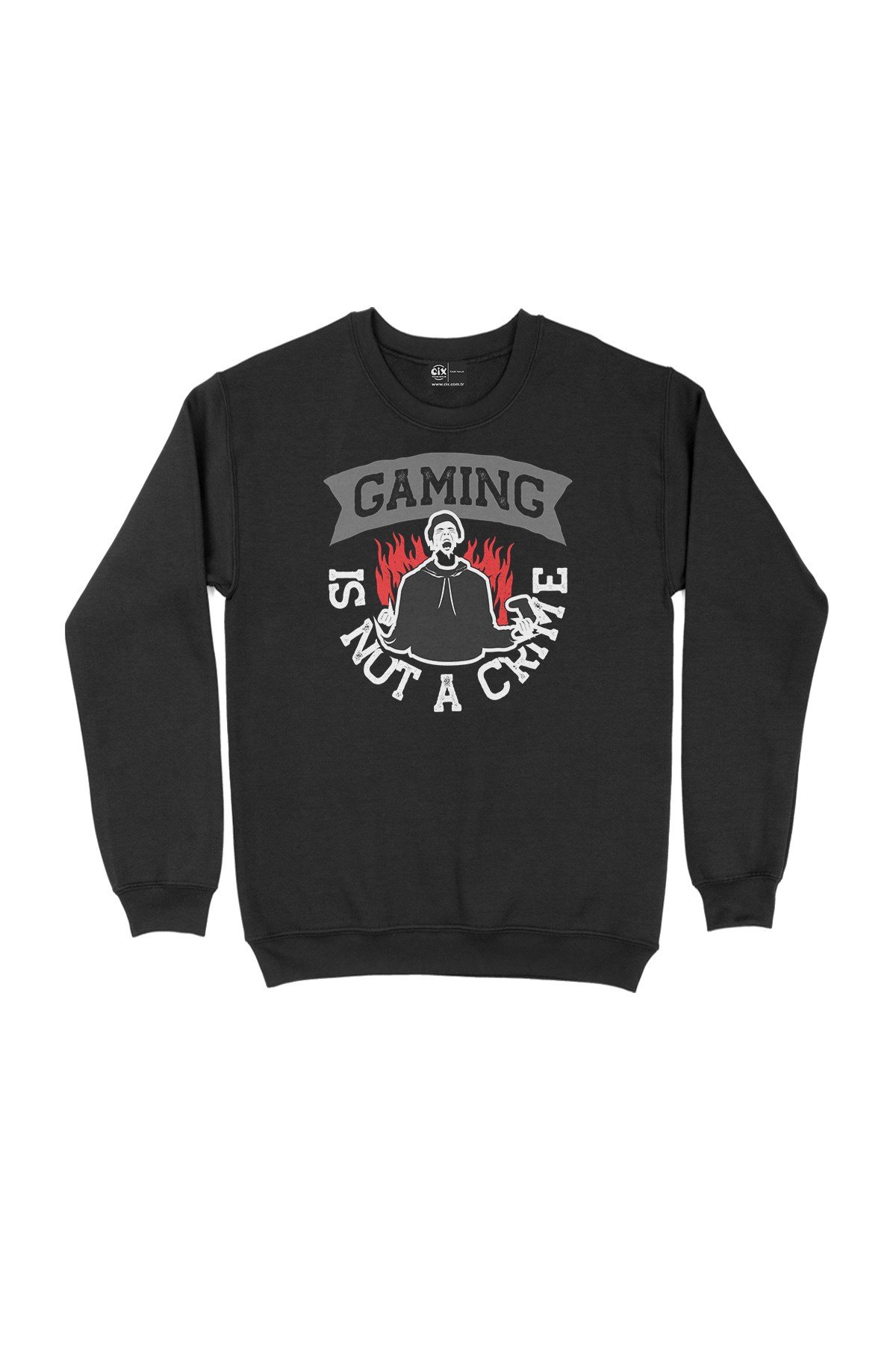 Kırmızı Gaming Is Not A Crime Siyah Sweatshirt