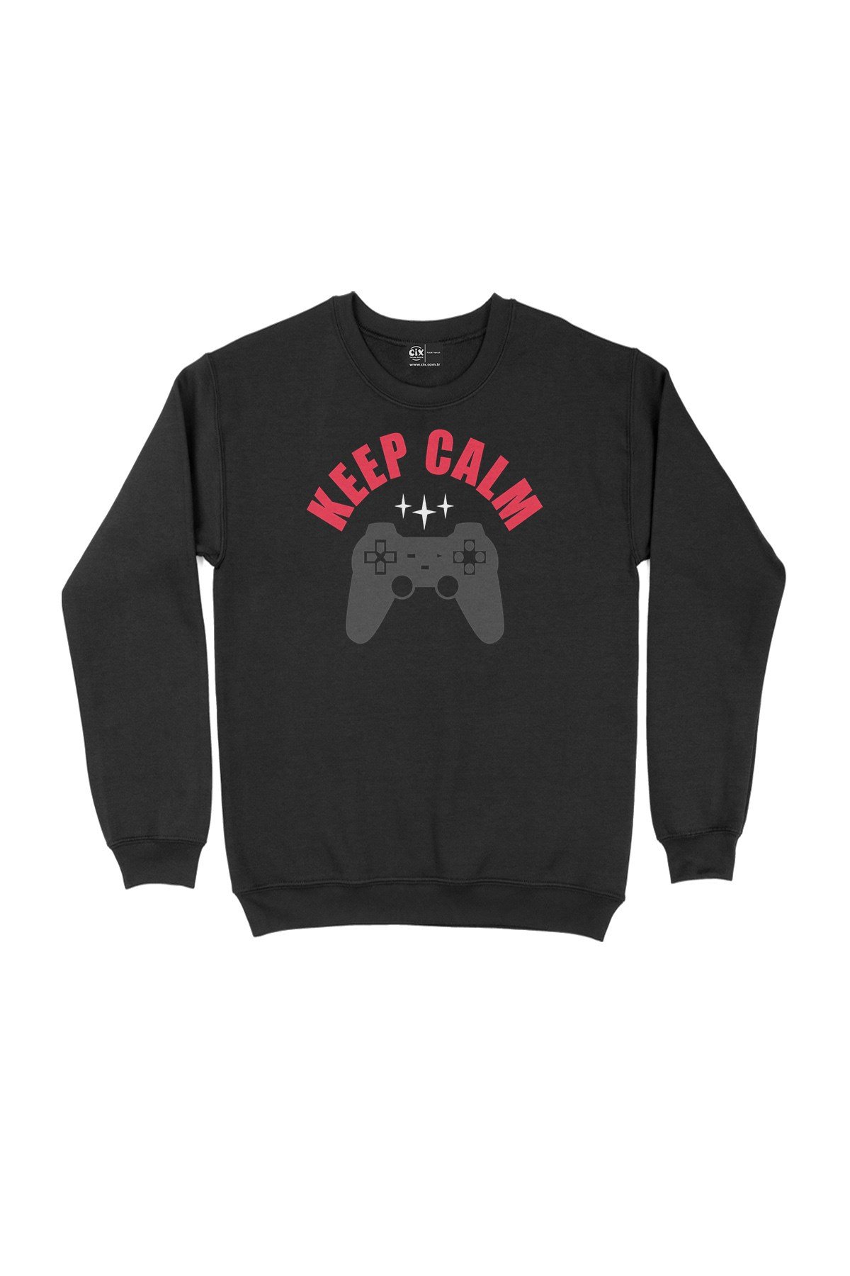 Kırmızı Keep Calm  Siyah Sweatshirt