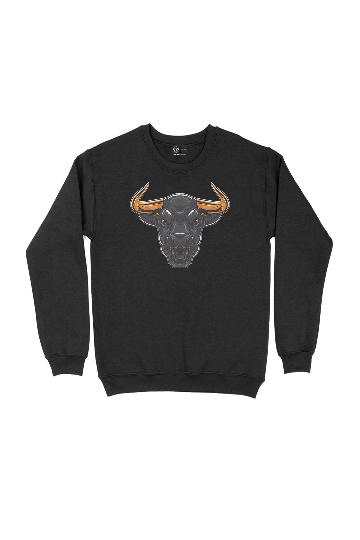 Kızgın Boğalı Siyah Sweatshirt