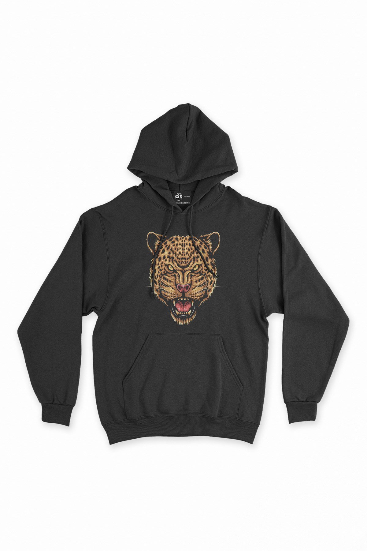 Kızgın Kaplan Siyah Kapşonlu Sweatshirt Hoodie