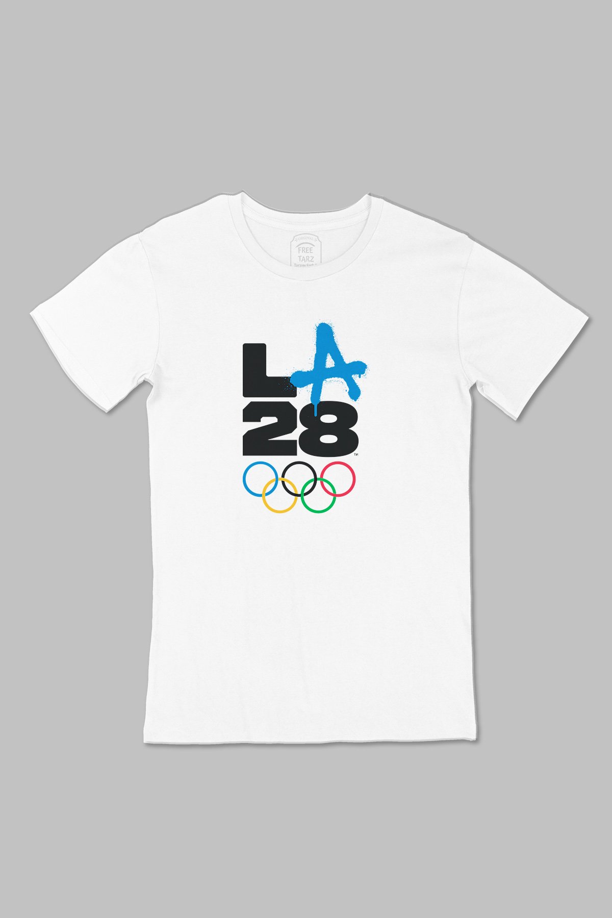 LA Los Angeles 2028 Olimpiyat Logo Büyük Baskılı Beyaz Tişört LA Los Angeles 2028 Olimpiyat Logo Büyük Baskılı Beyaz Tişört - Ücretsiz Kargo