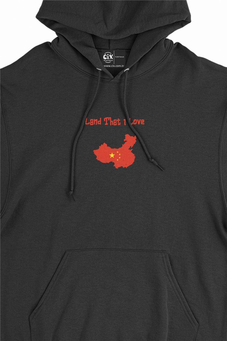 Land That I Love Çin Minimal Kapşonlu Sweatshirt Hoodie Land That I Love Çin Minimal Kapşonlu Sweatshirt Hoodie - Ücretsiz Kargo