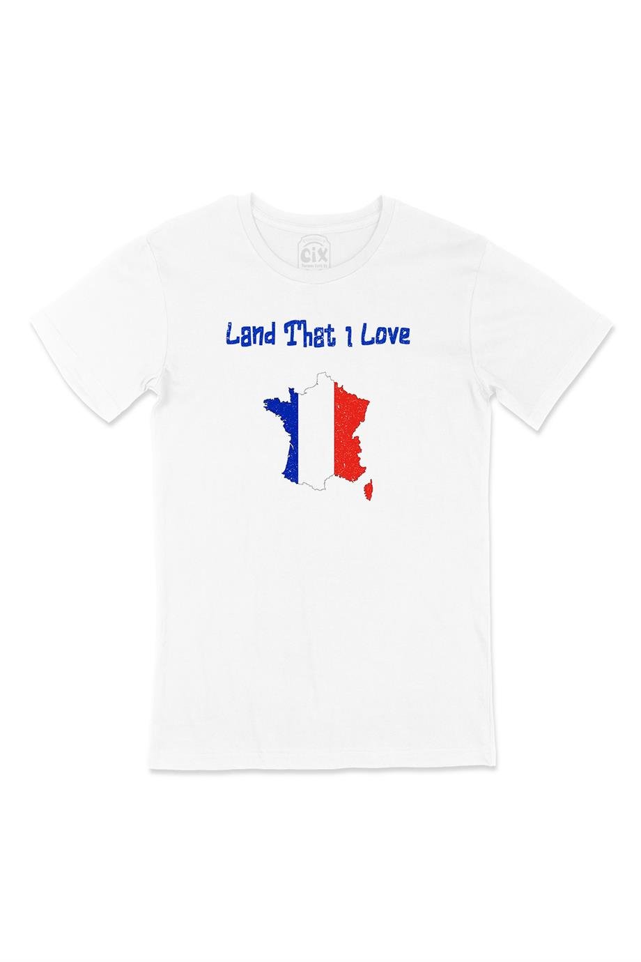 Land That I Love Fransa Beyaz Tişört