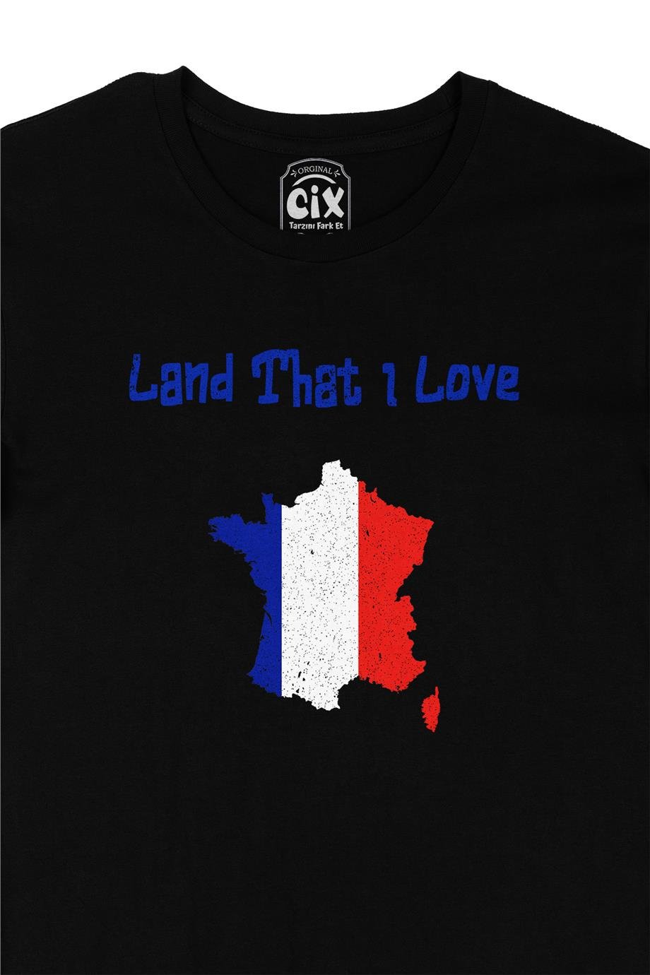 Land That I Love Fransa Siyah Tişört