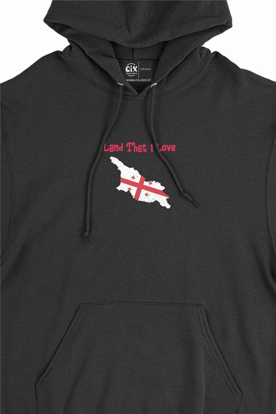 Land That I Love Gürcistan Minimal Kapşonlu Sweatshirt Hoodie Land That I Love Gürcistan Minimal Kapşonlu Sweatshirt Hoodie - Ücretsiz Kargo