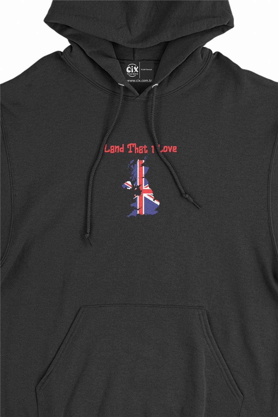 Land That I Love İngiltere Minimal Kapşonlu Sweatshirt Hoodie Land That I Love İngiltere Minimal Kapşonlu Sweatshirt Hoodie - Ücretsiz Kargo