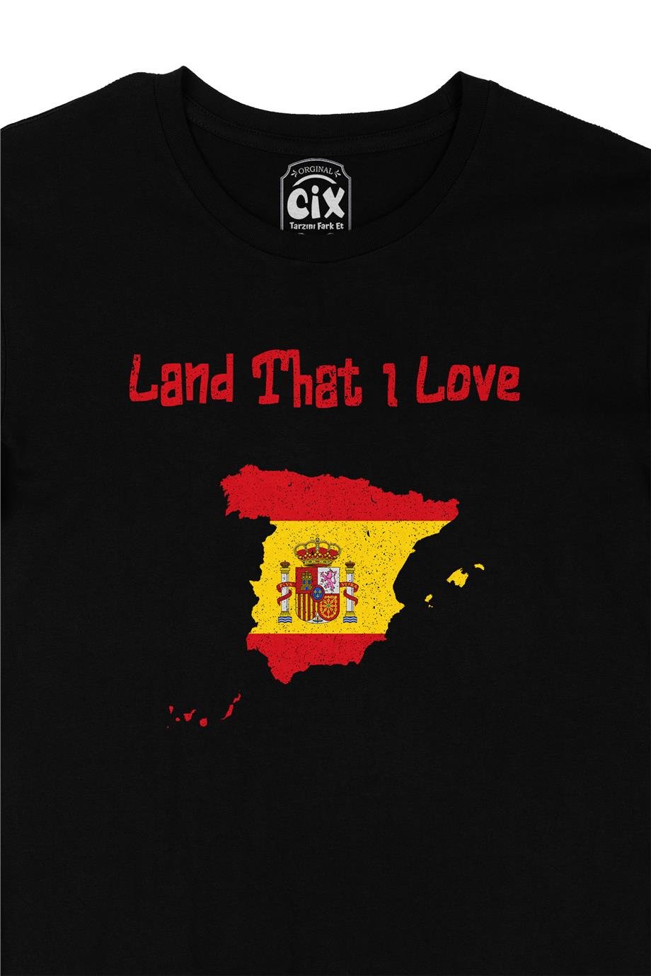 Land That I Love İspanya Siyah Tişört