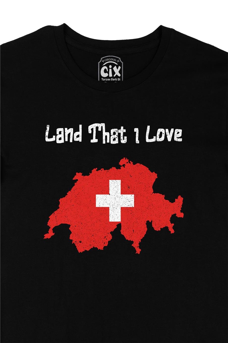Land That I Love İsviçre Siyah Tişört