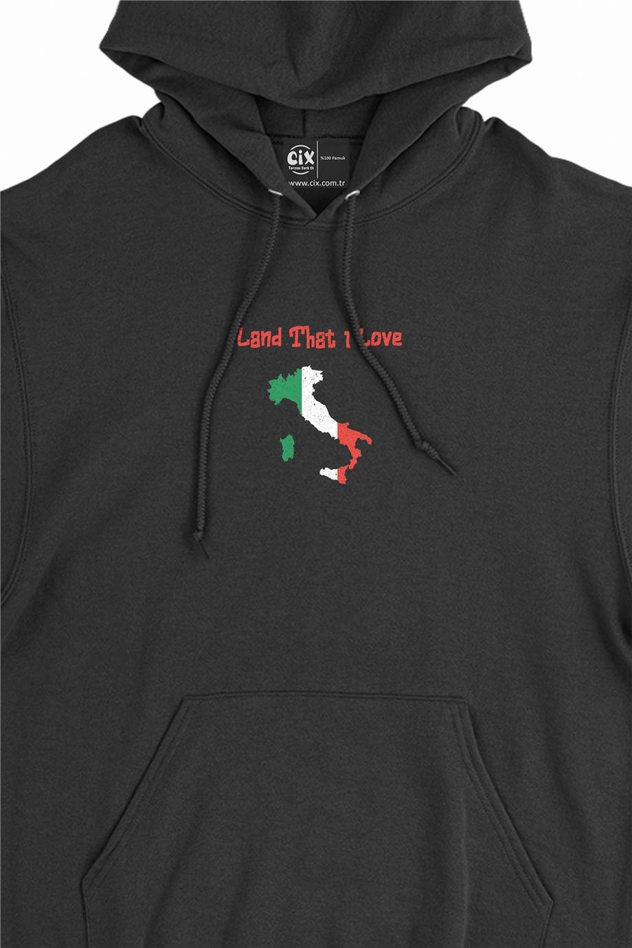 Land That I Love İtalya Minimal Kapşonlu Sweatshirt Hoodie Land That I Love İtalya Minimal Kapşonlu Sweatshirt Hoodie - Ücretsiz Kargo