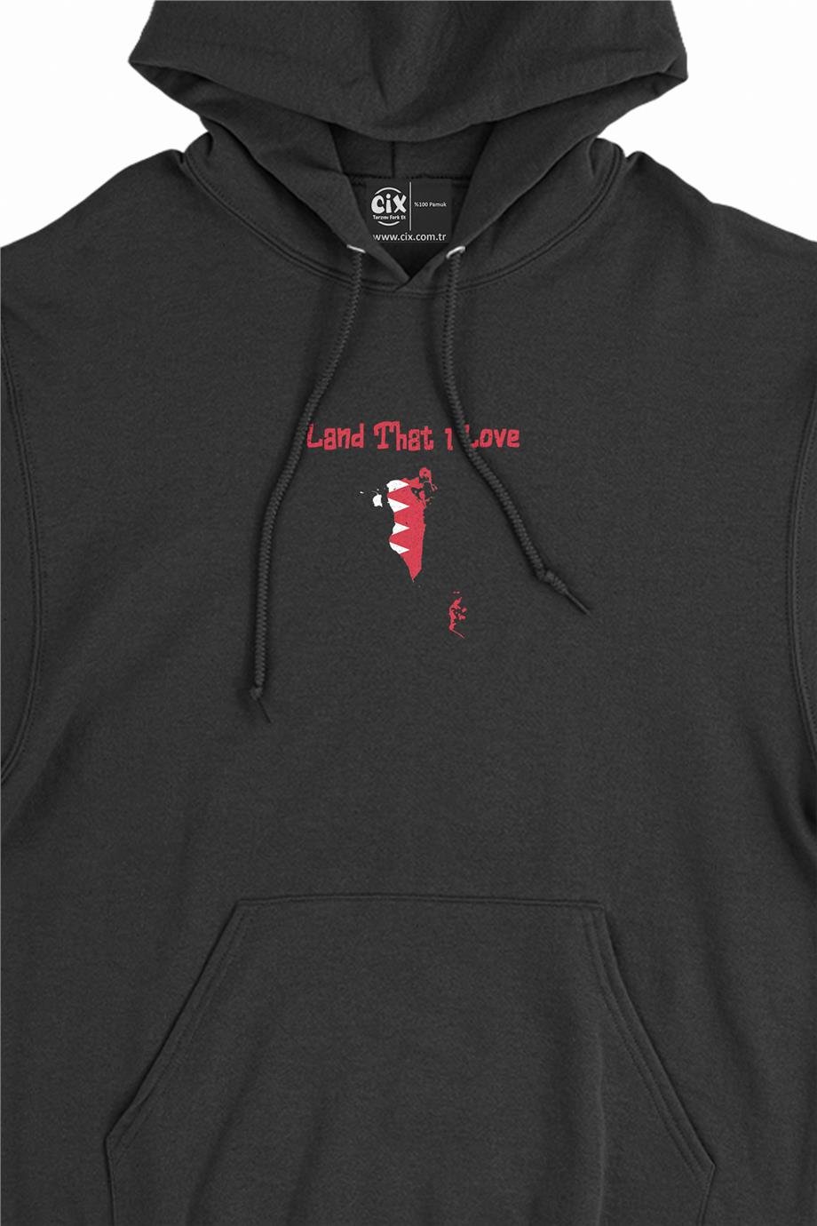 Land That I Love Katar Minimal Kapşonlu Sweatshirt Hoodie Land That I Love Katar Minimal Kapşonlu Sweatshirt Hoodie - Ücretsiz Kargo