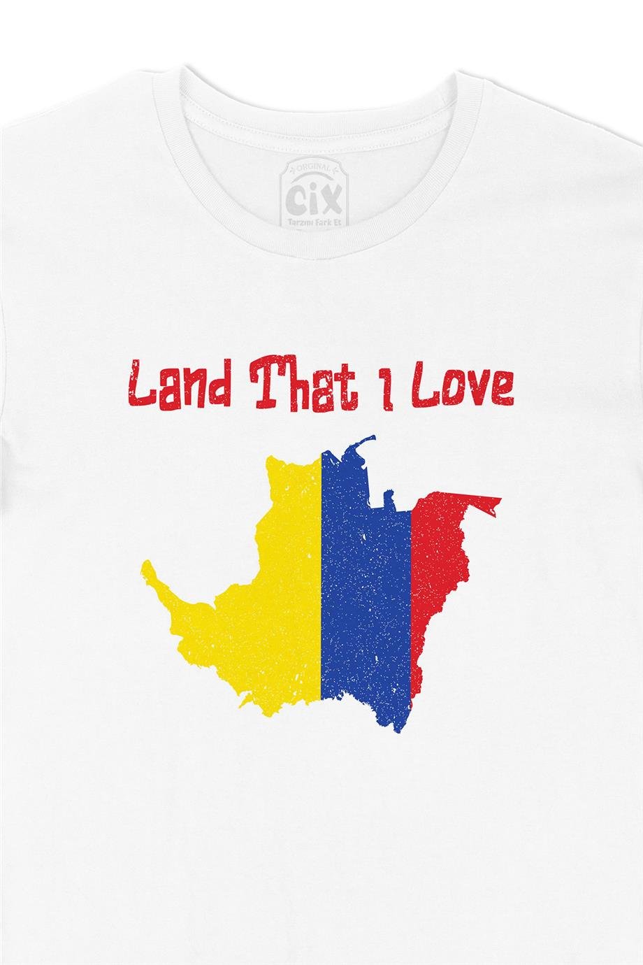 Land That I Love Kolombiya Beyaz Tişört