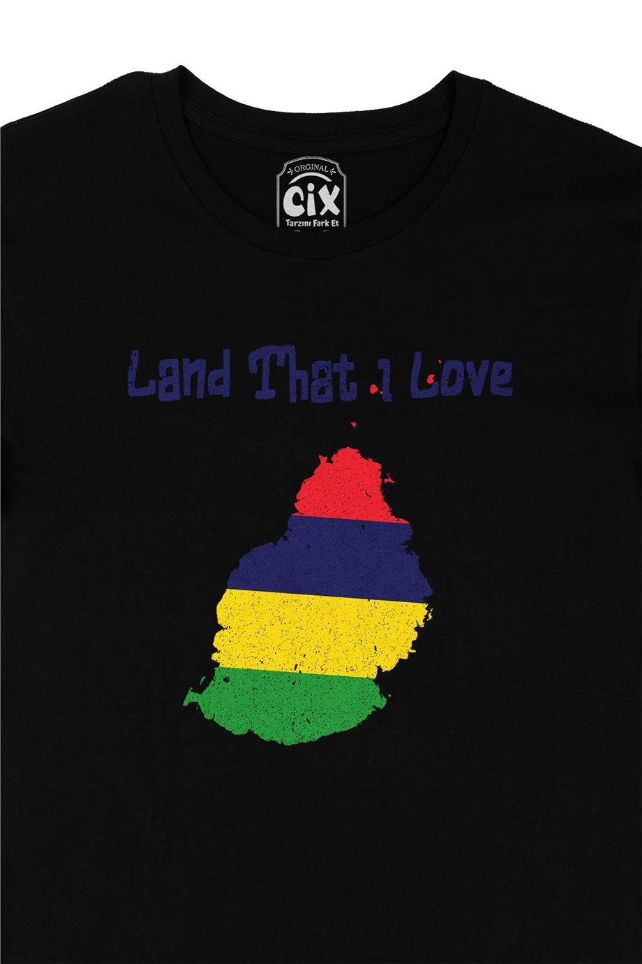 Land That I Love Mauritius Siyah Tişört